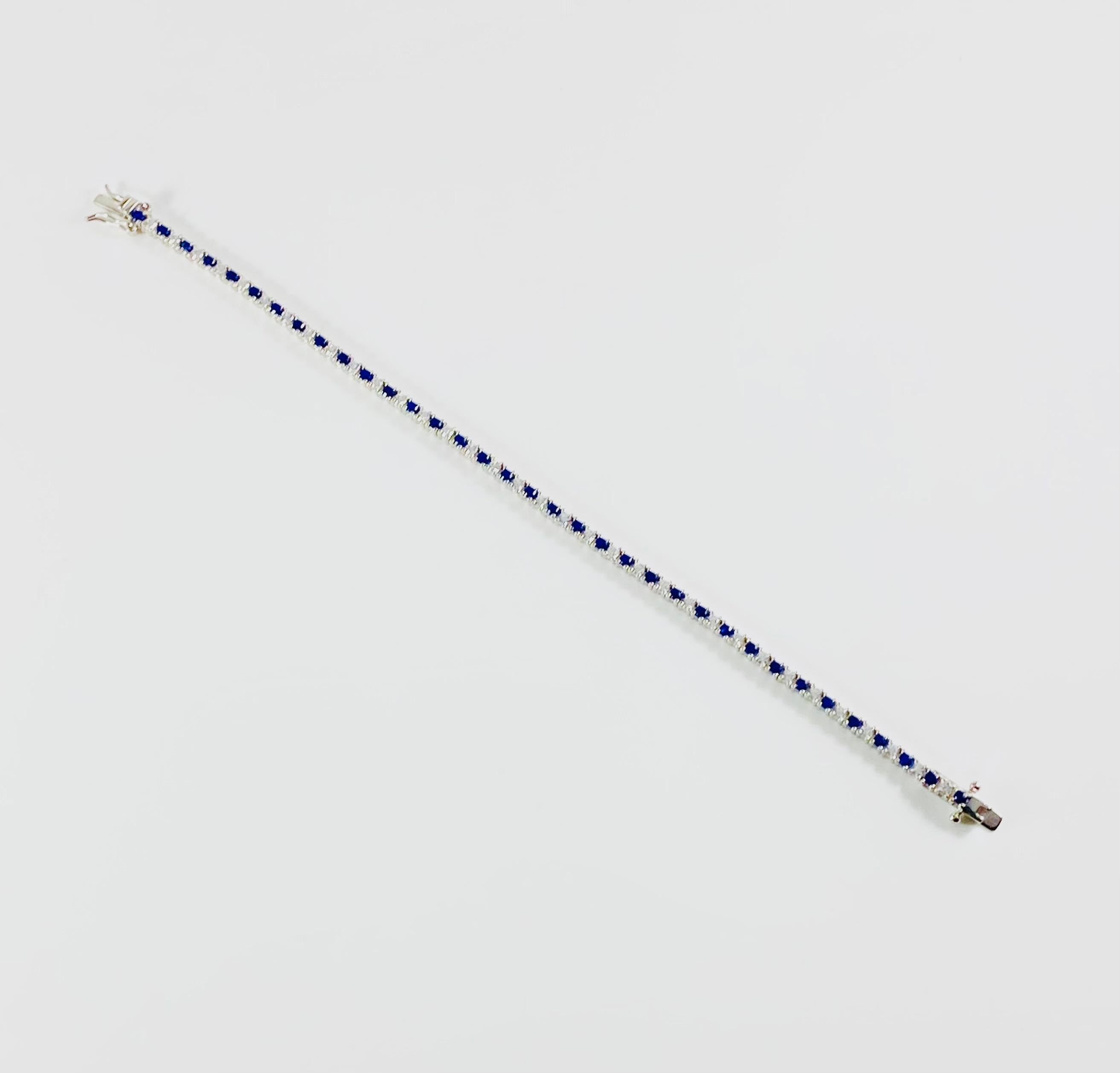Bracciale tennis bianco e blu