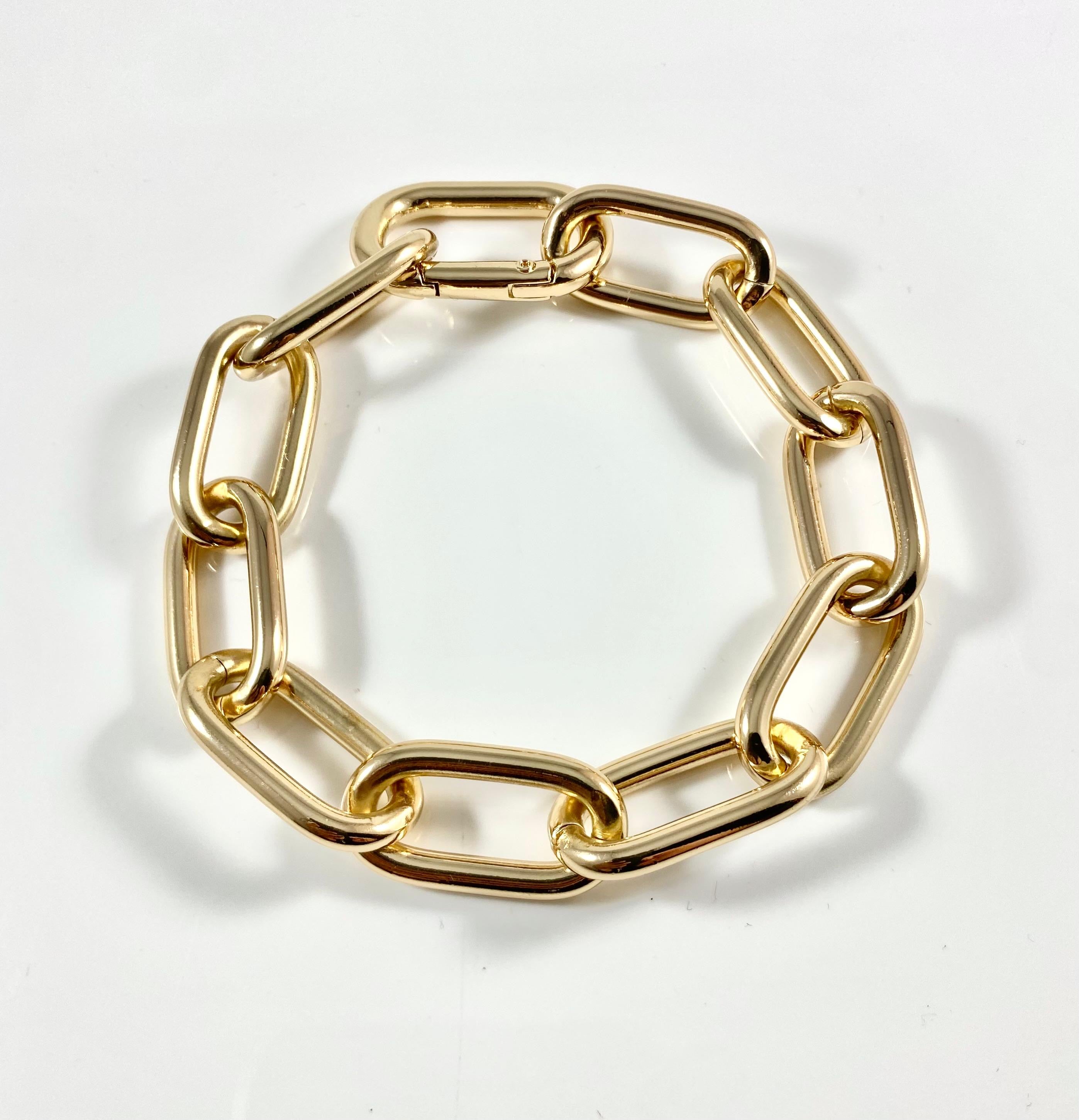 Bracciale catena canna tonda lucido
