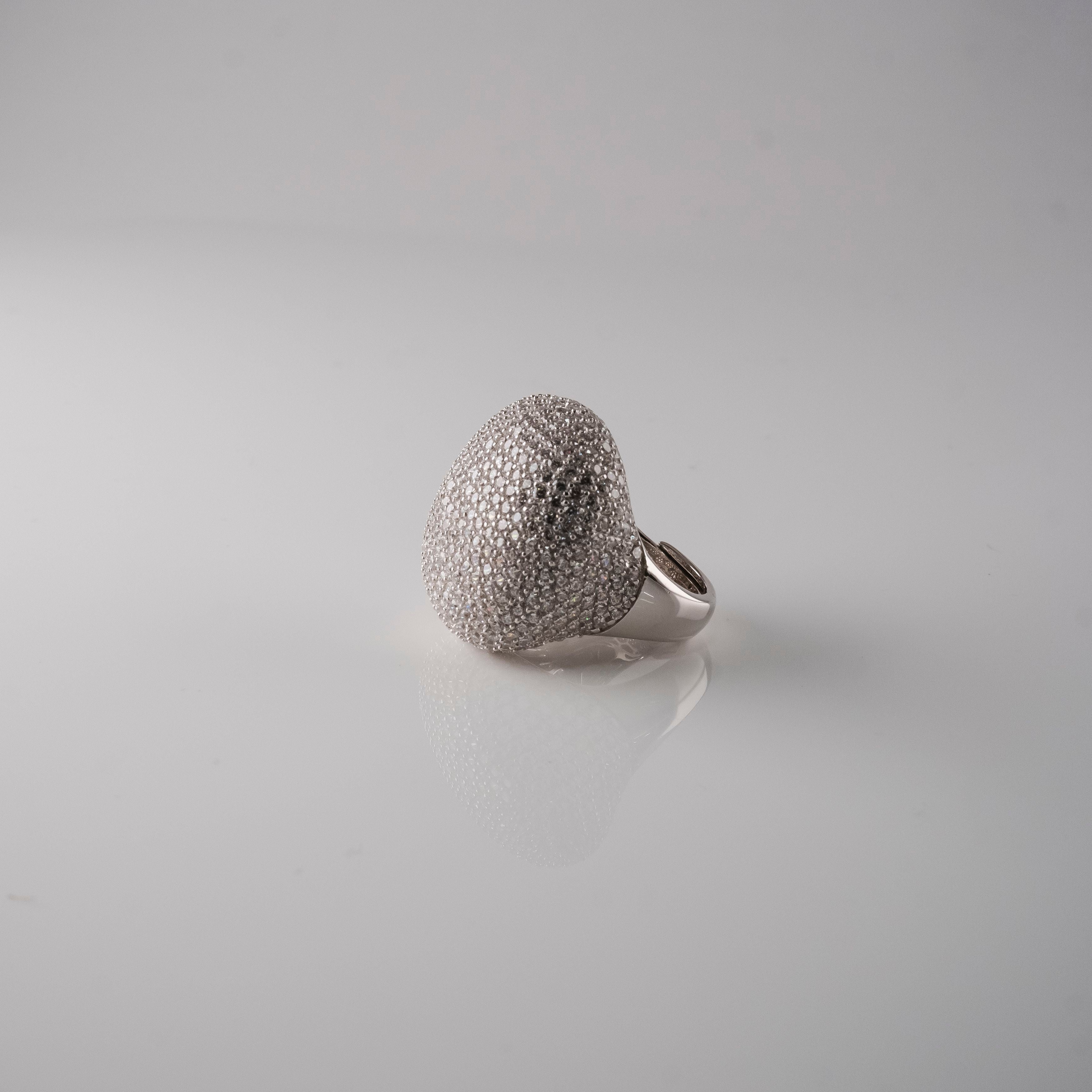 Anello Gran Pavè Bianco