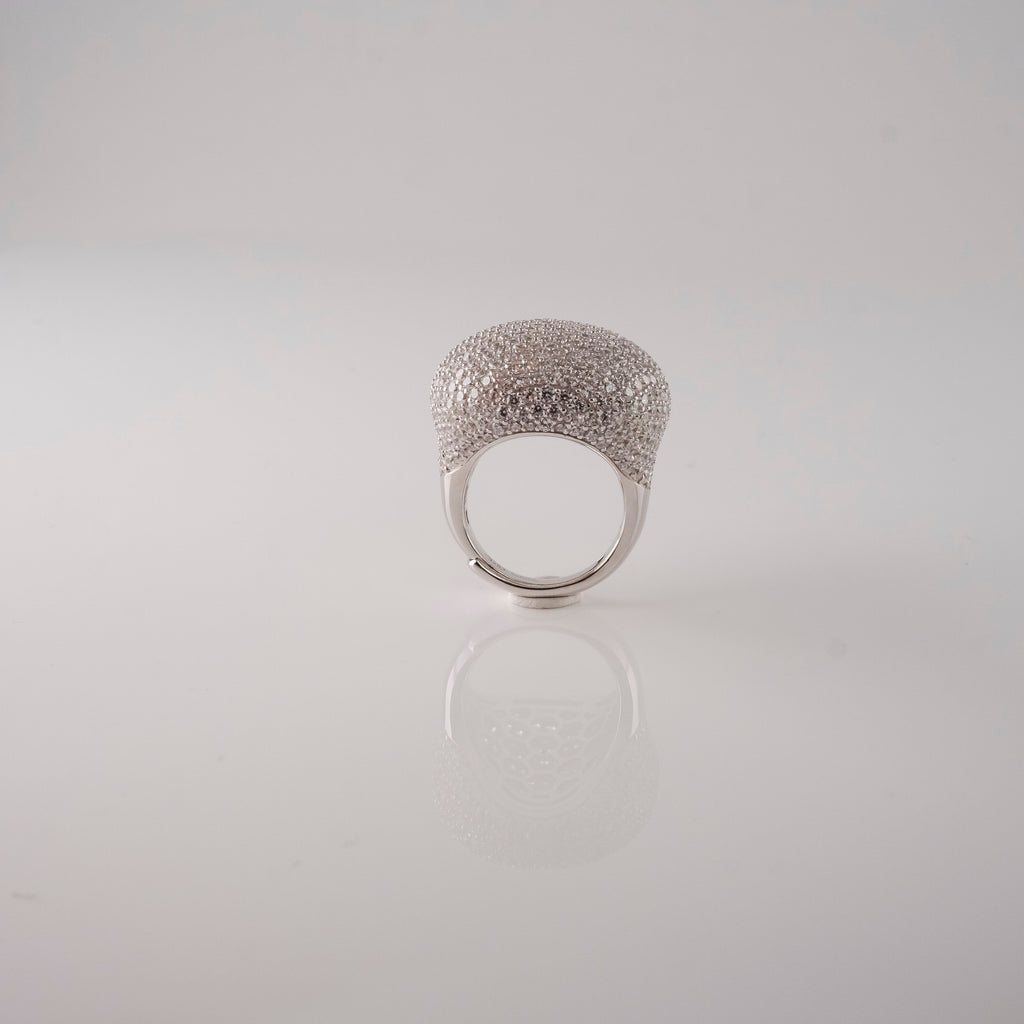Anello Gran Pavè Bianco