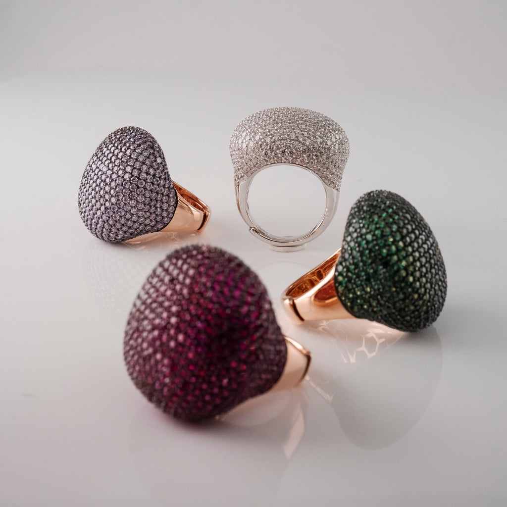 Anello Gran Pavè Rosa