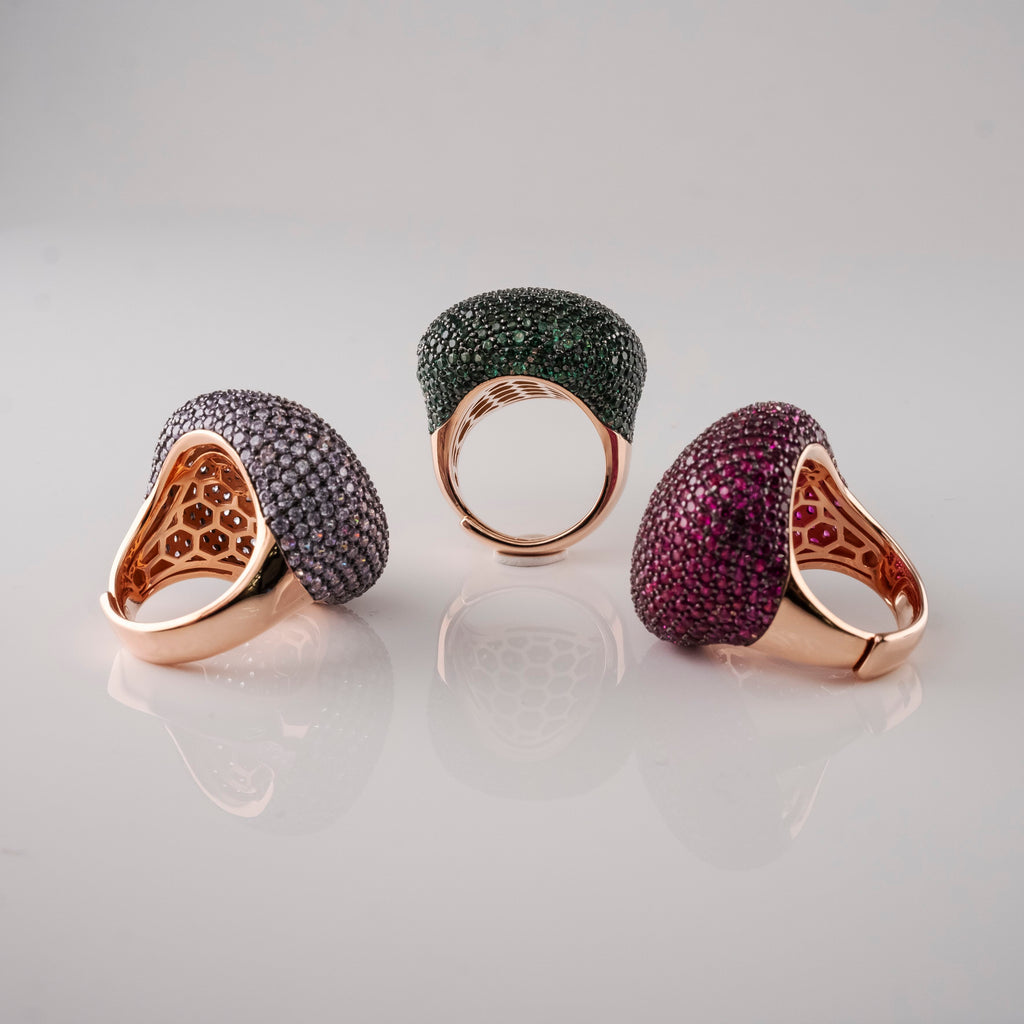 Anello Gran Pavè Rosa