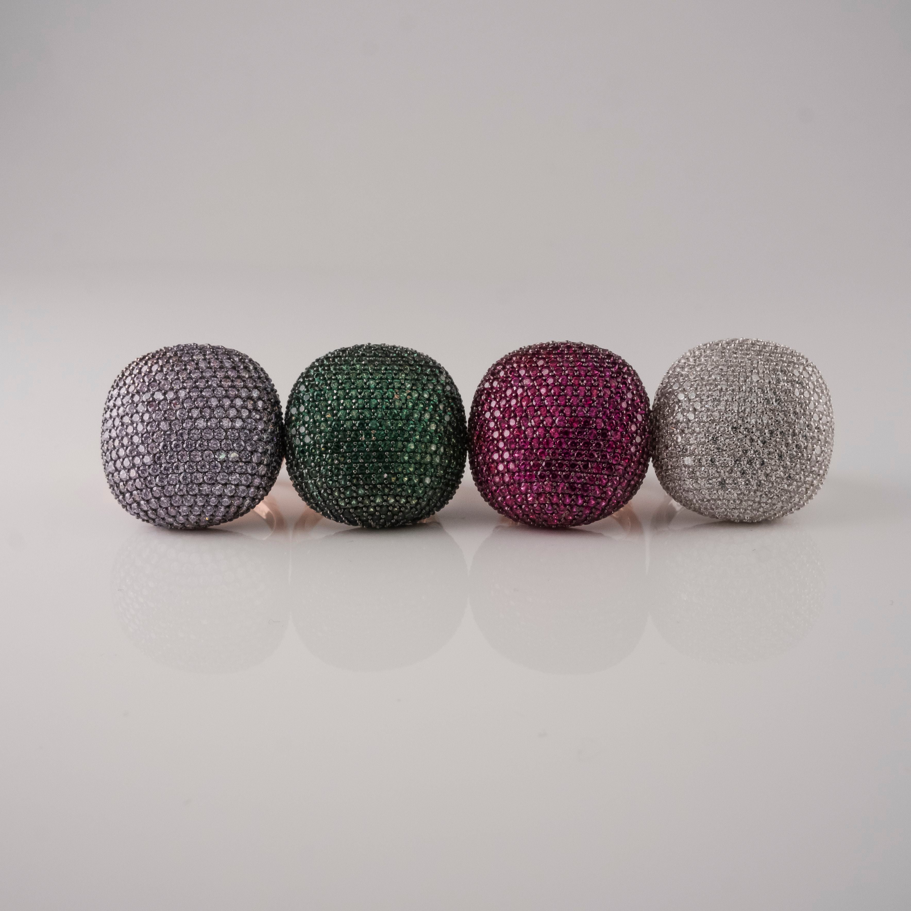 Anello Gran Pavè Rosa