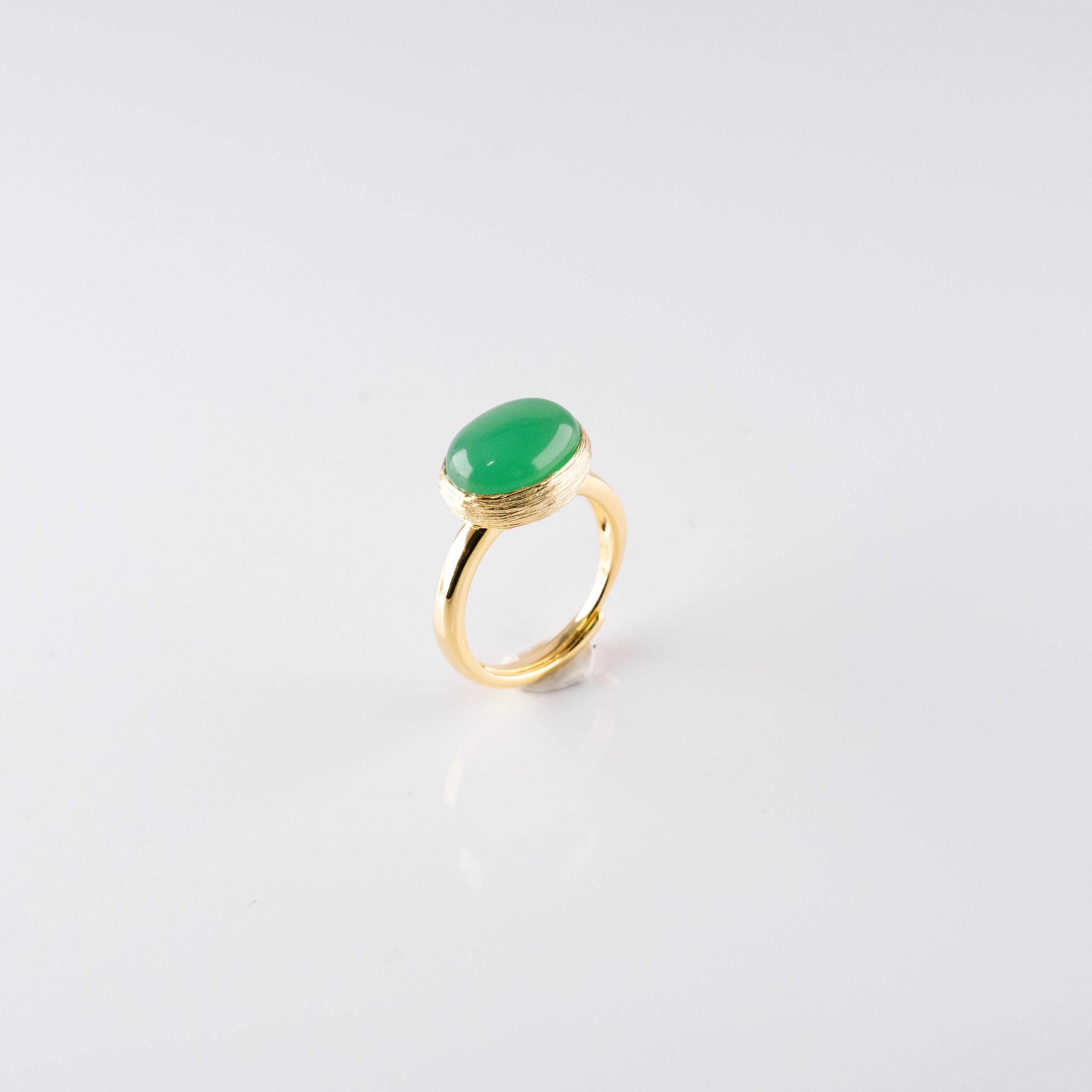 Anello Striato Pietra Ovale