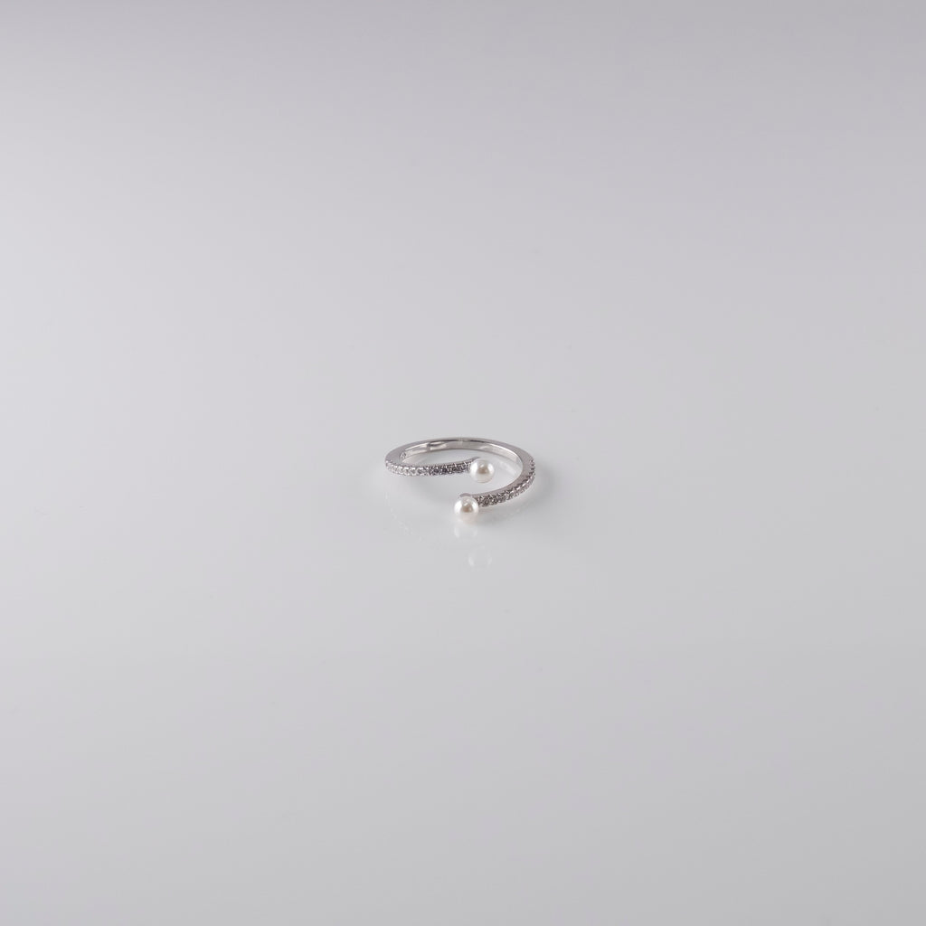 Anello Doppia Perlina
