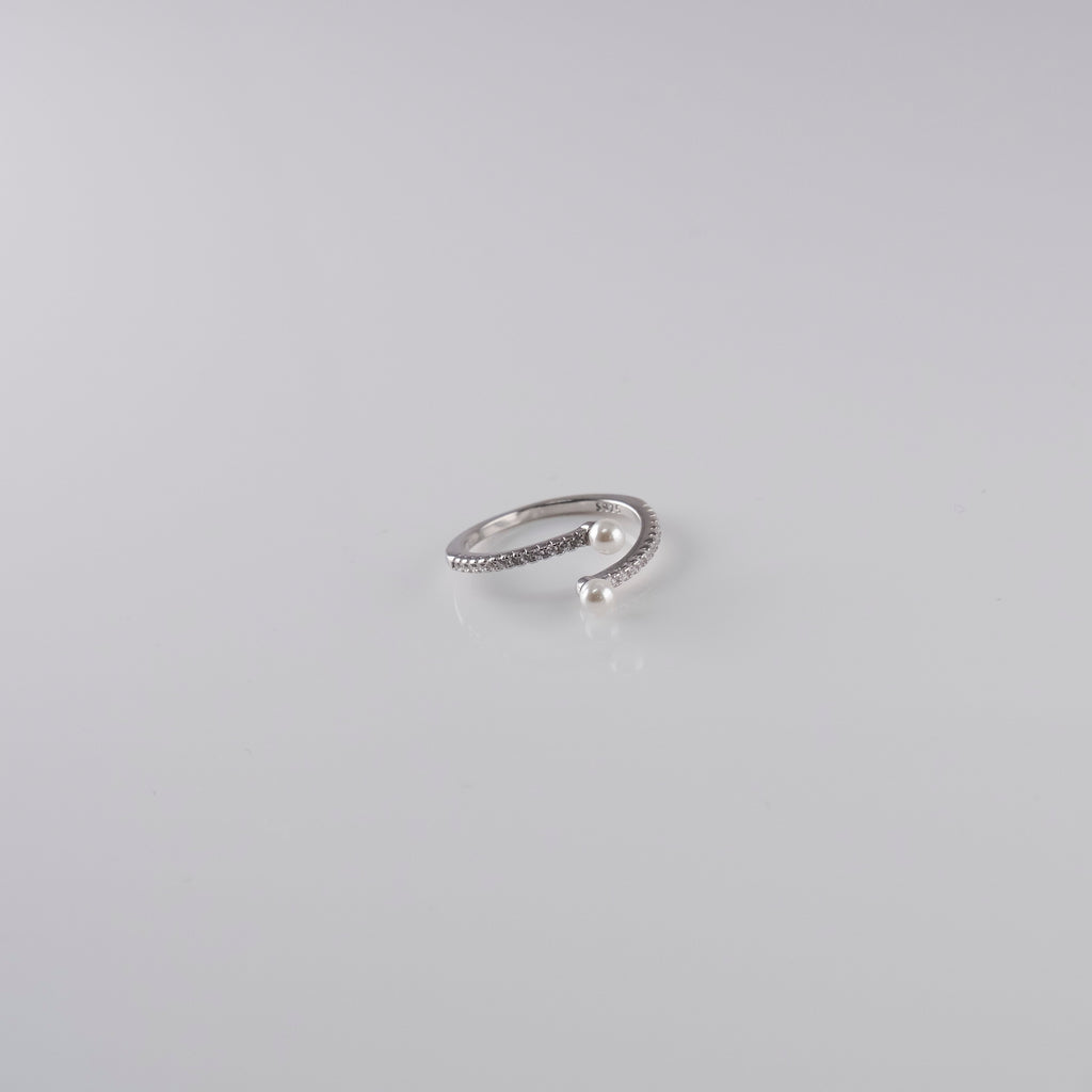 Anello Doppia Perlina