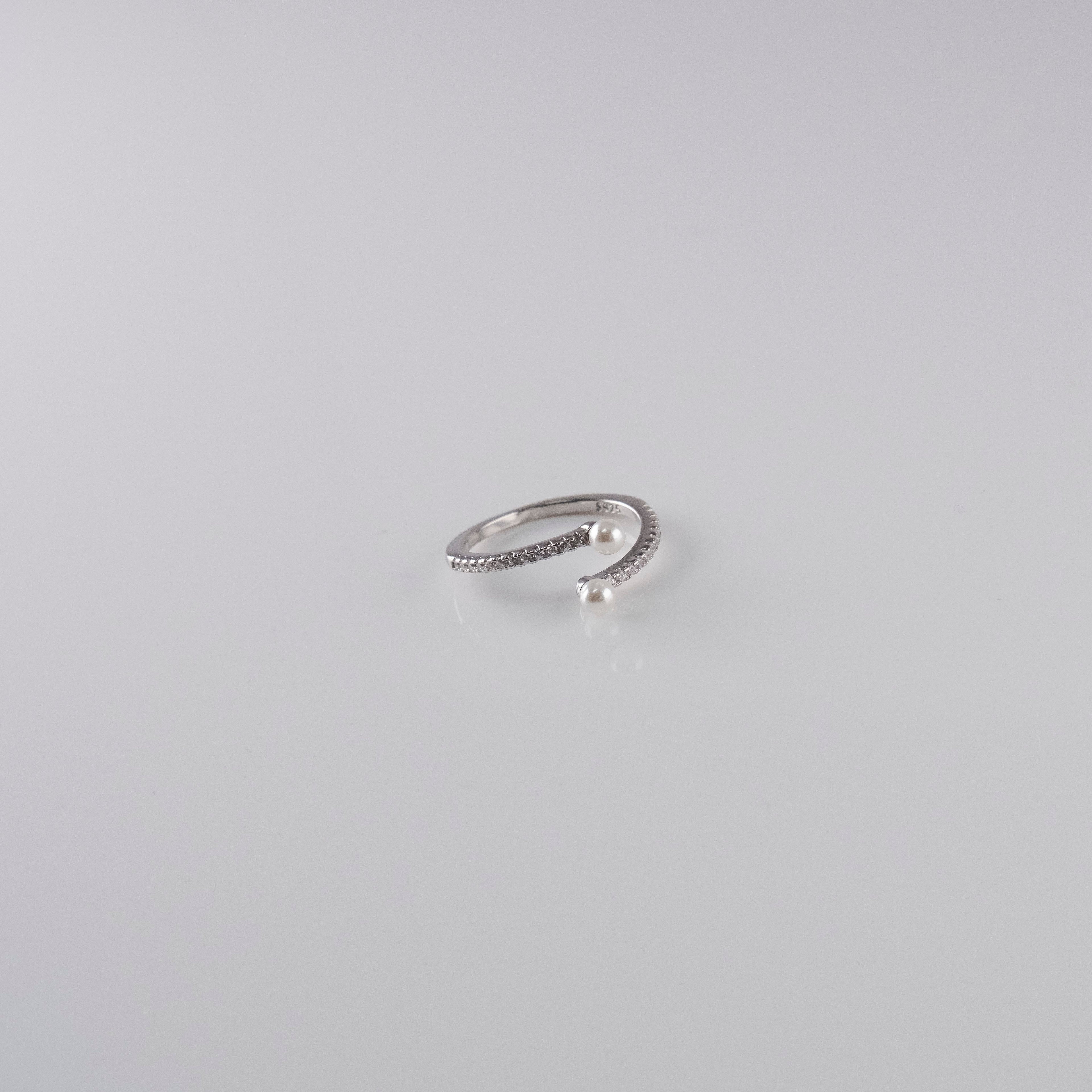 Anello Doppia Perlina