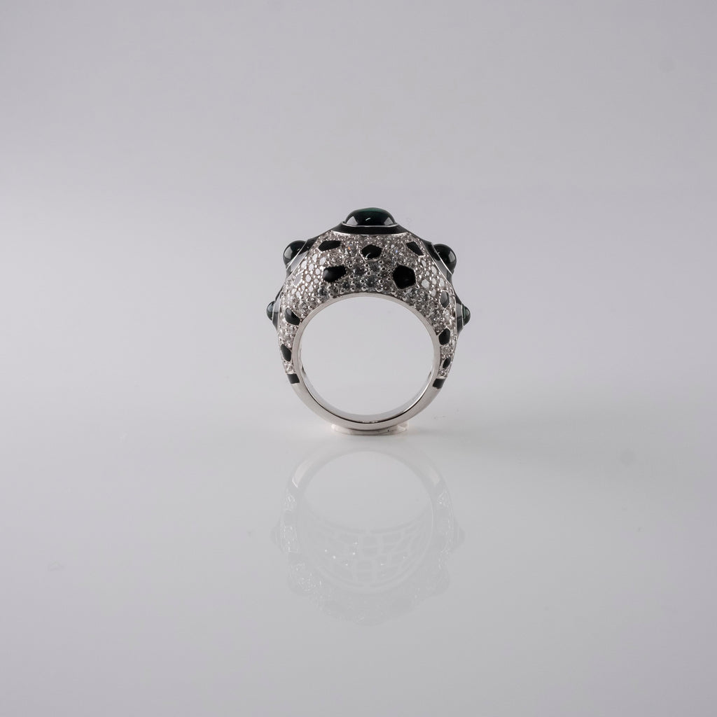 Anello Cabochon Di Smeraldi