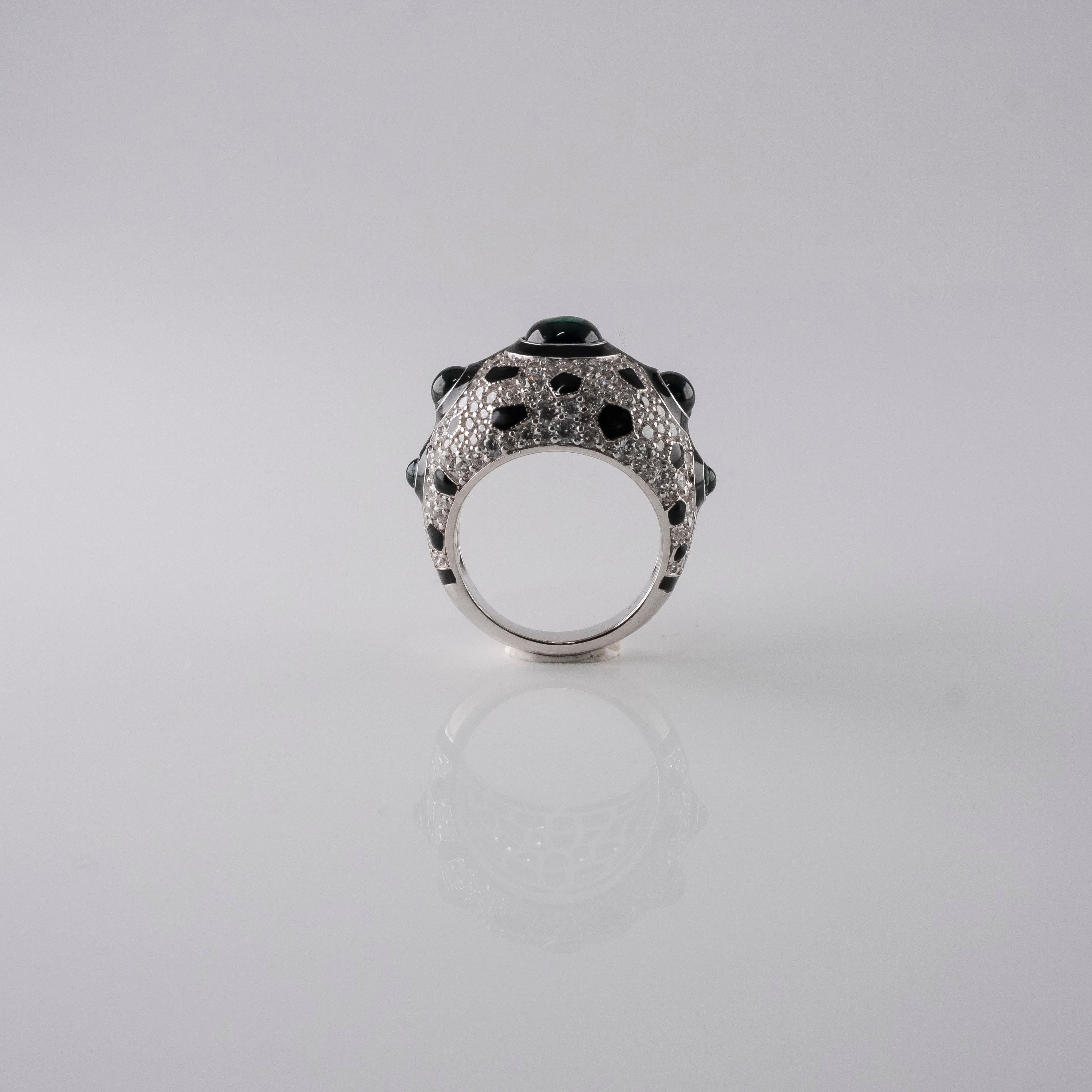 Anello Cabochon Di Smeraldi