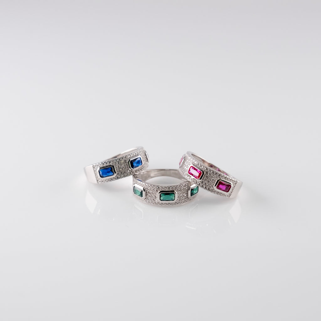 Anello Carré e Pavè