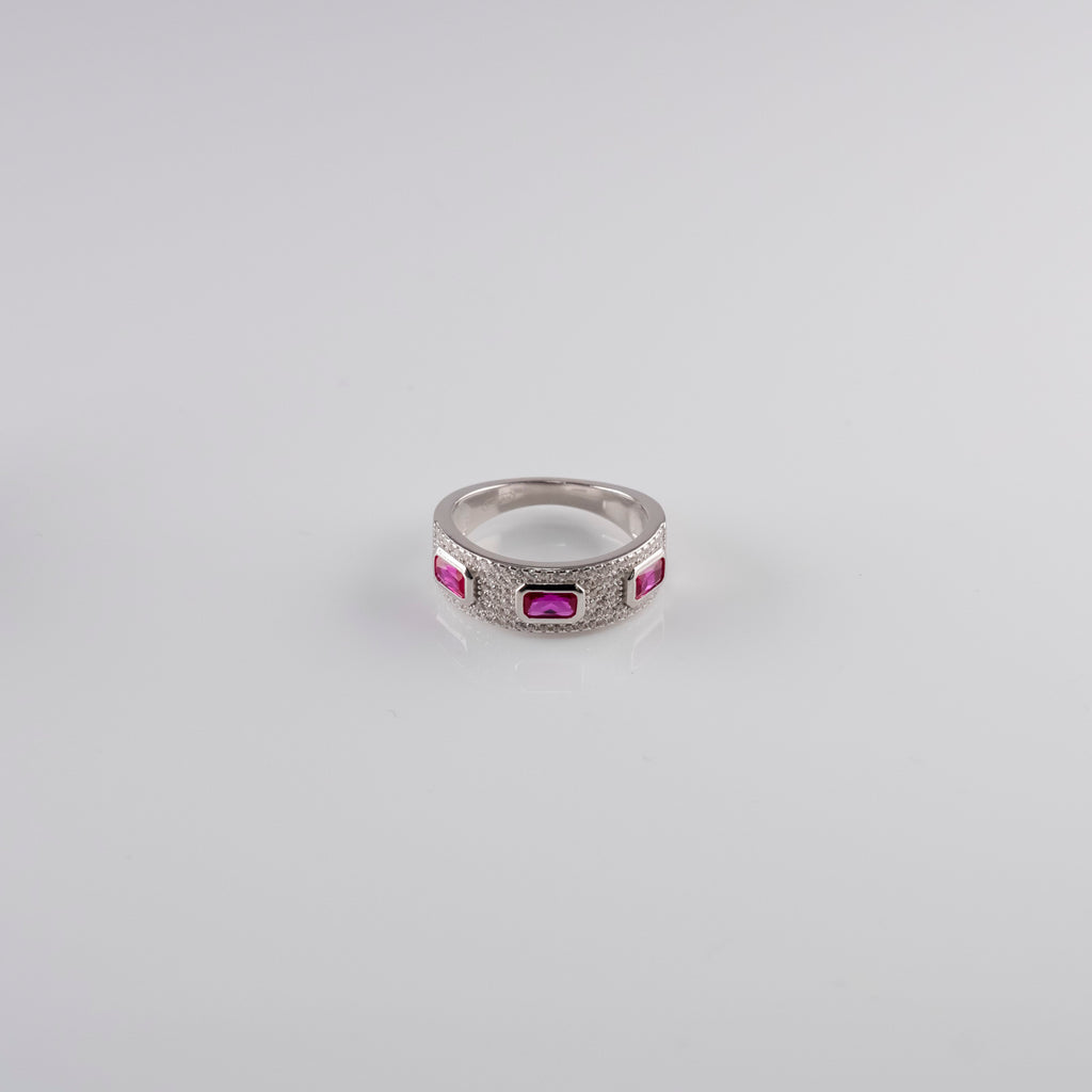 Anello Carré e Pavè