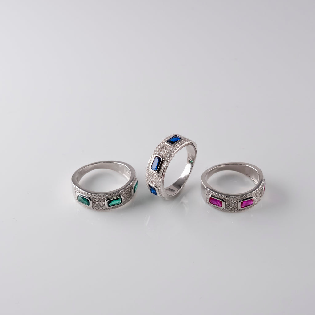 Anello Carré e Pavè