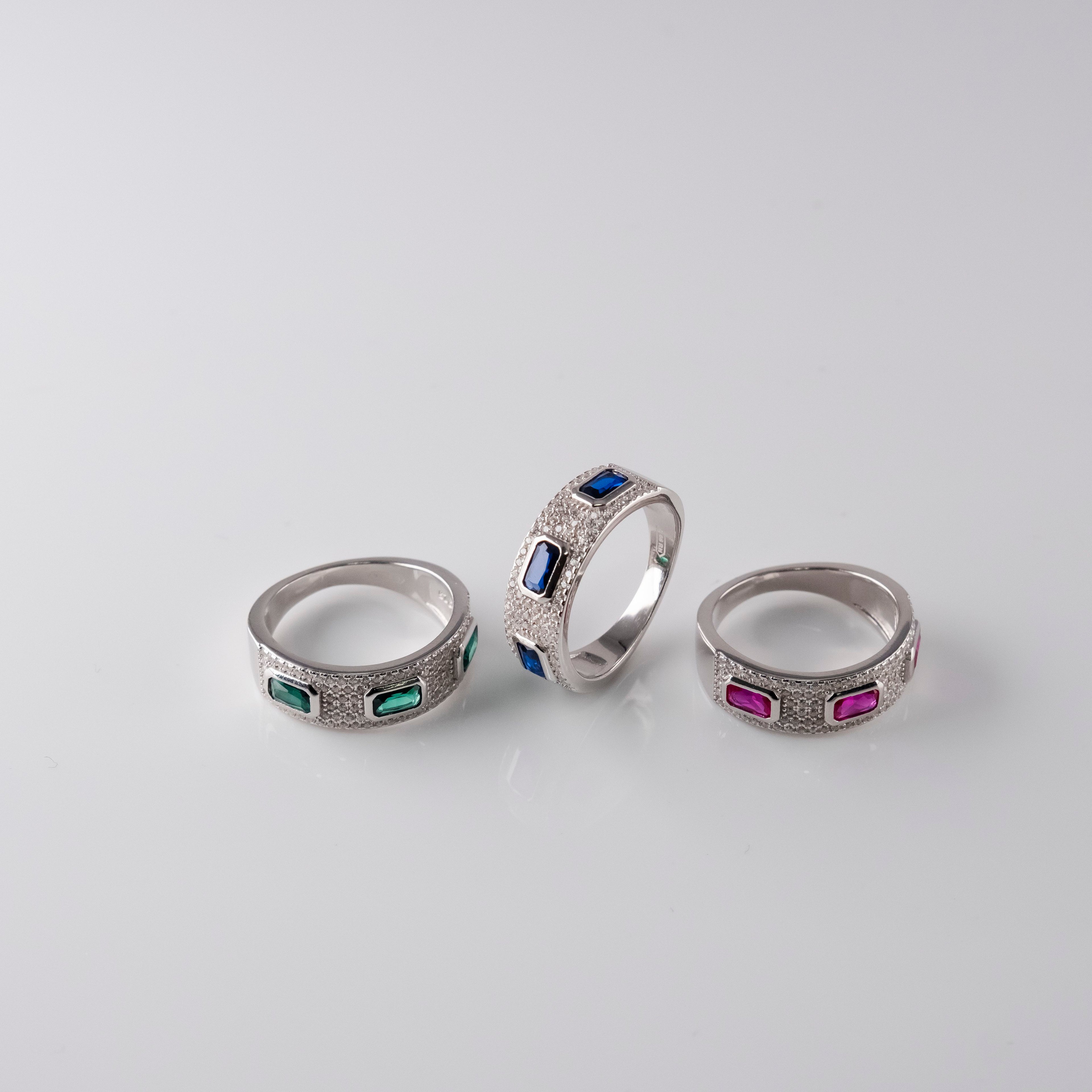 Anello Carré e Pavè