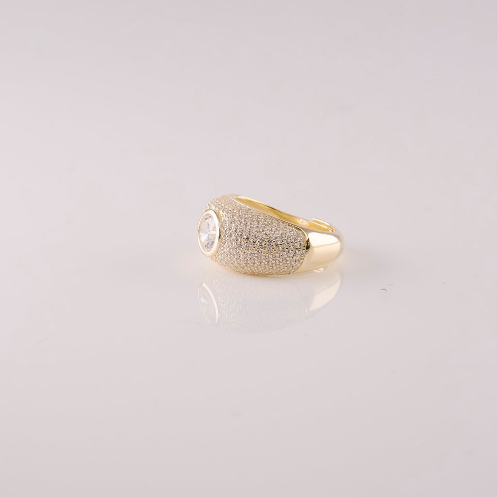 Anello Smussato Pavè E Centrale