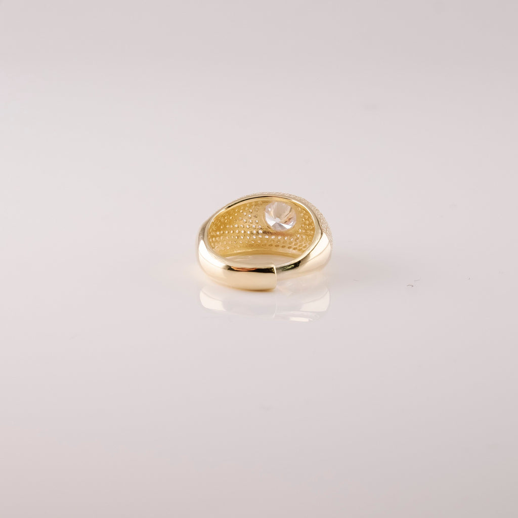 Anello Smussato Pavè E Centrale