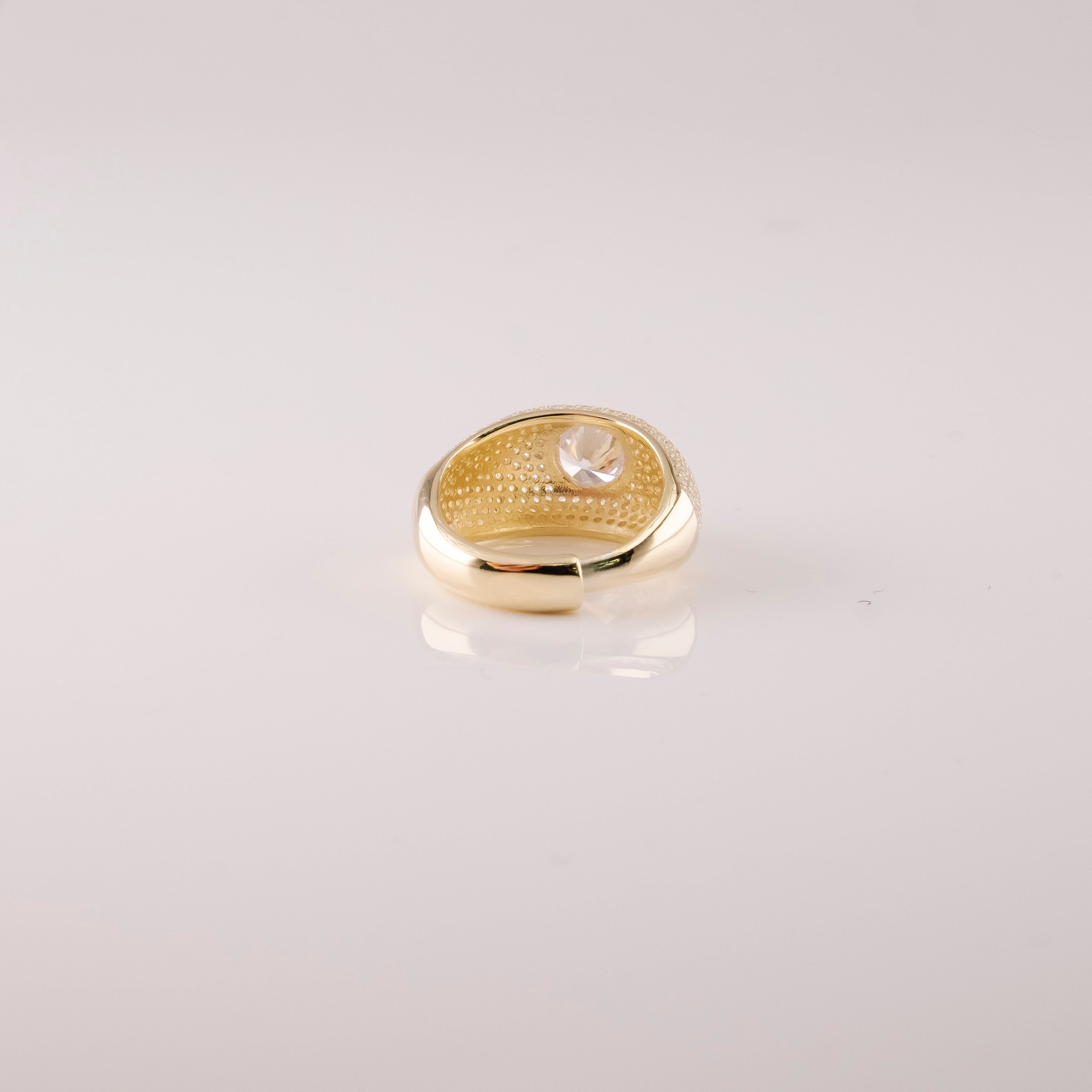 Anello Smussato Pavè E Centrale