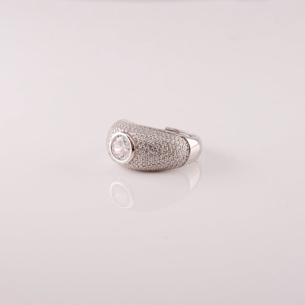 Anello Smussato Pavè E Centrale