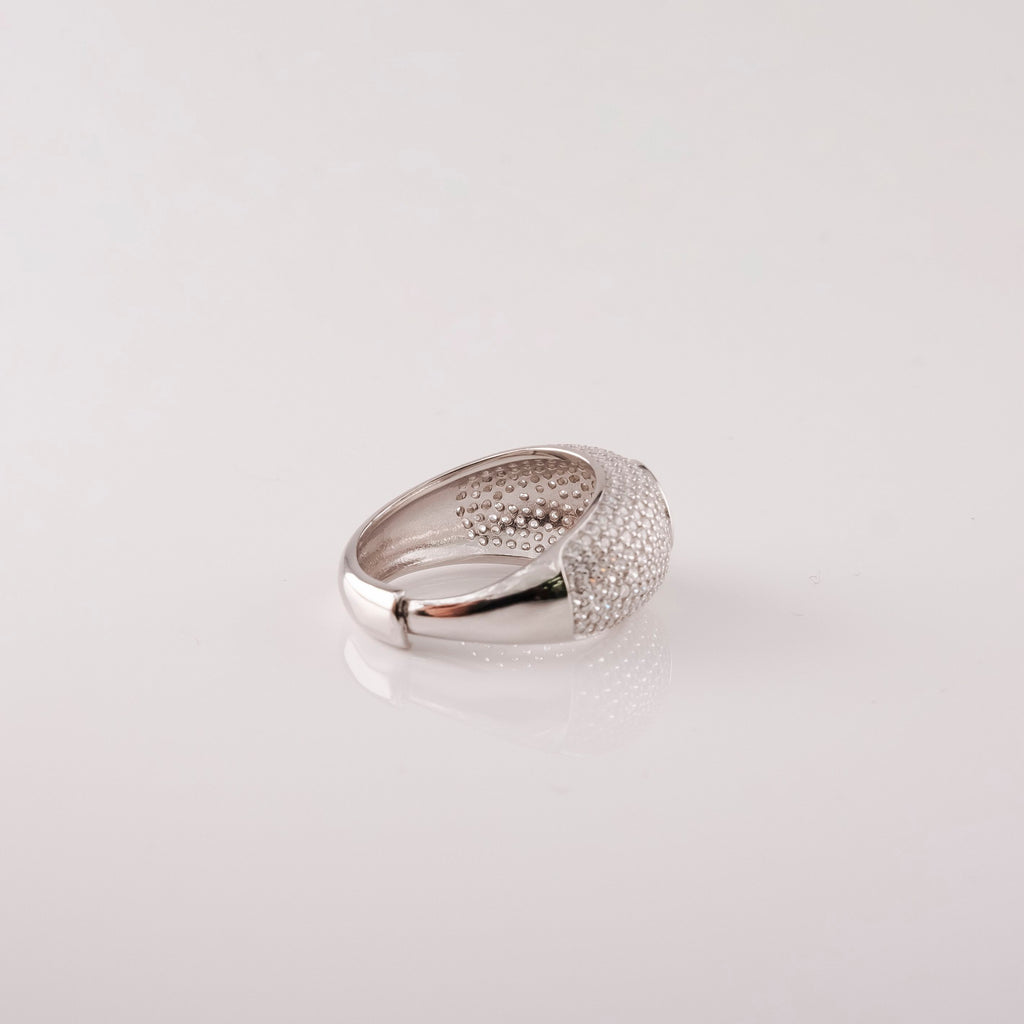 Anello Smussato Pavè E Centrale