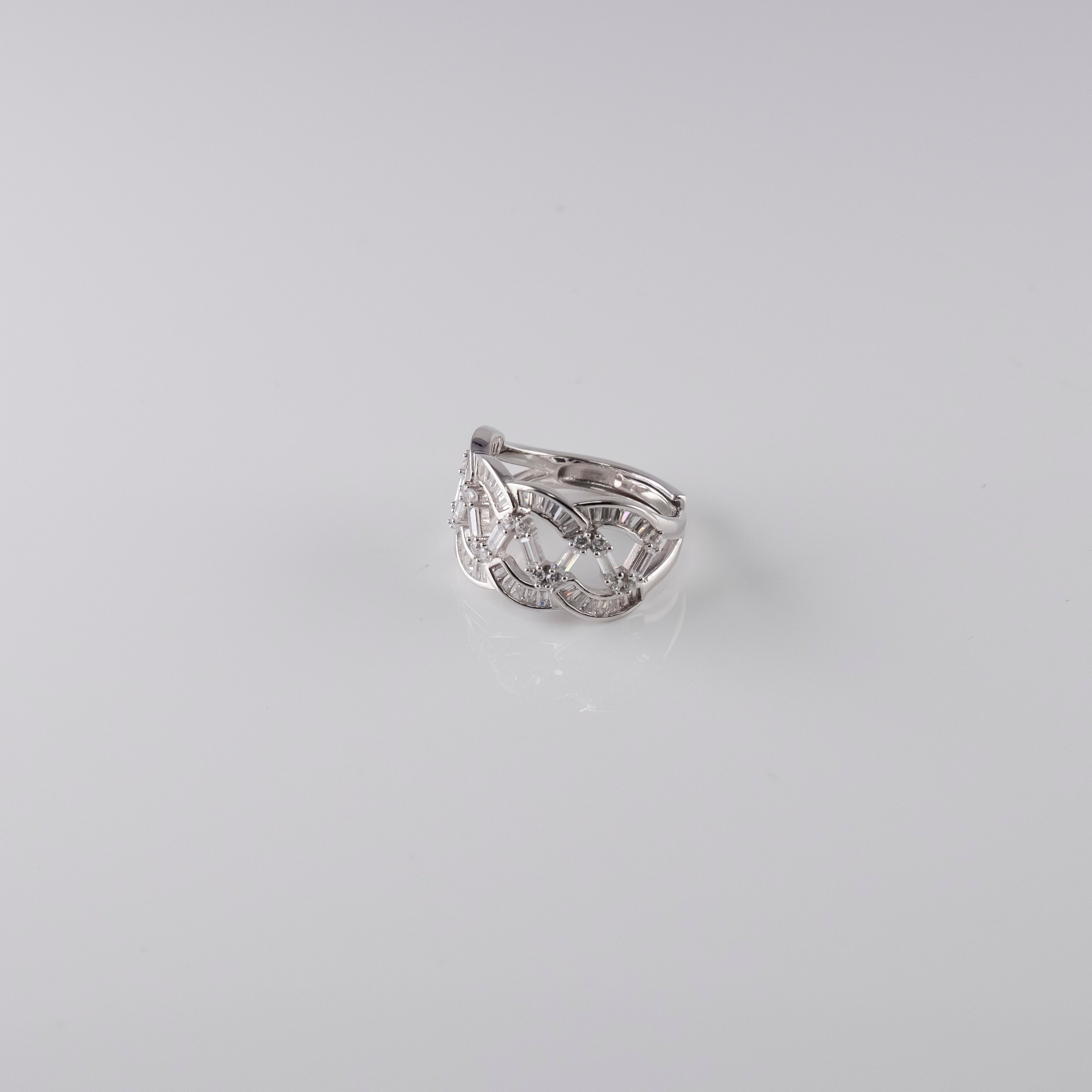 Anello Treccia E Pietra