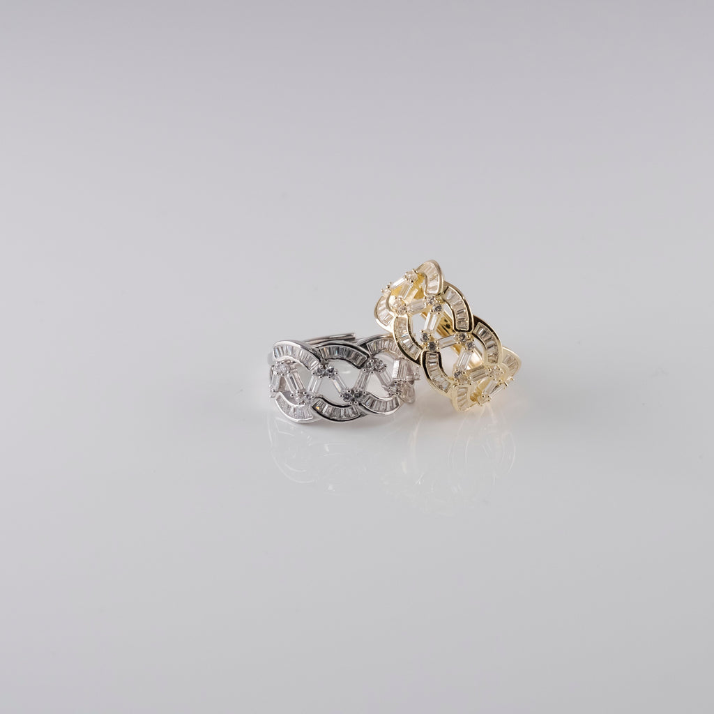Anello Treccia E Pietra