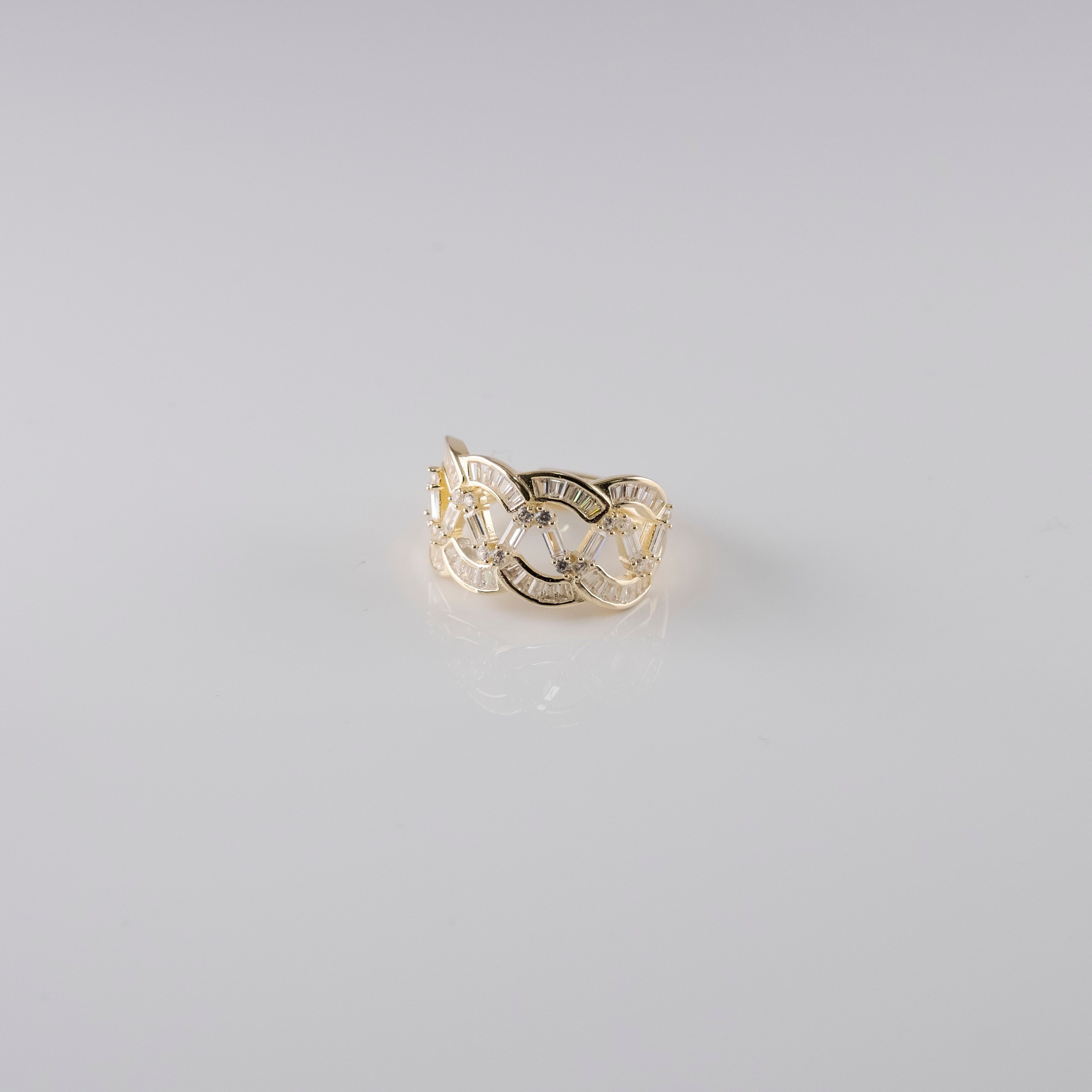 Anello Treccia E Pietra