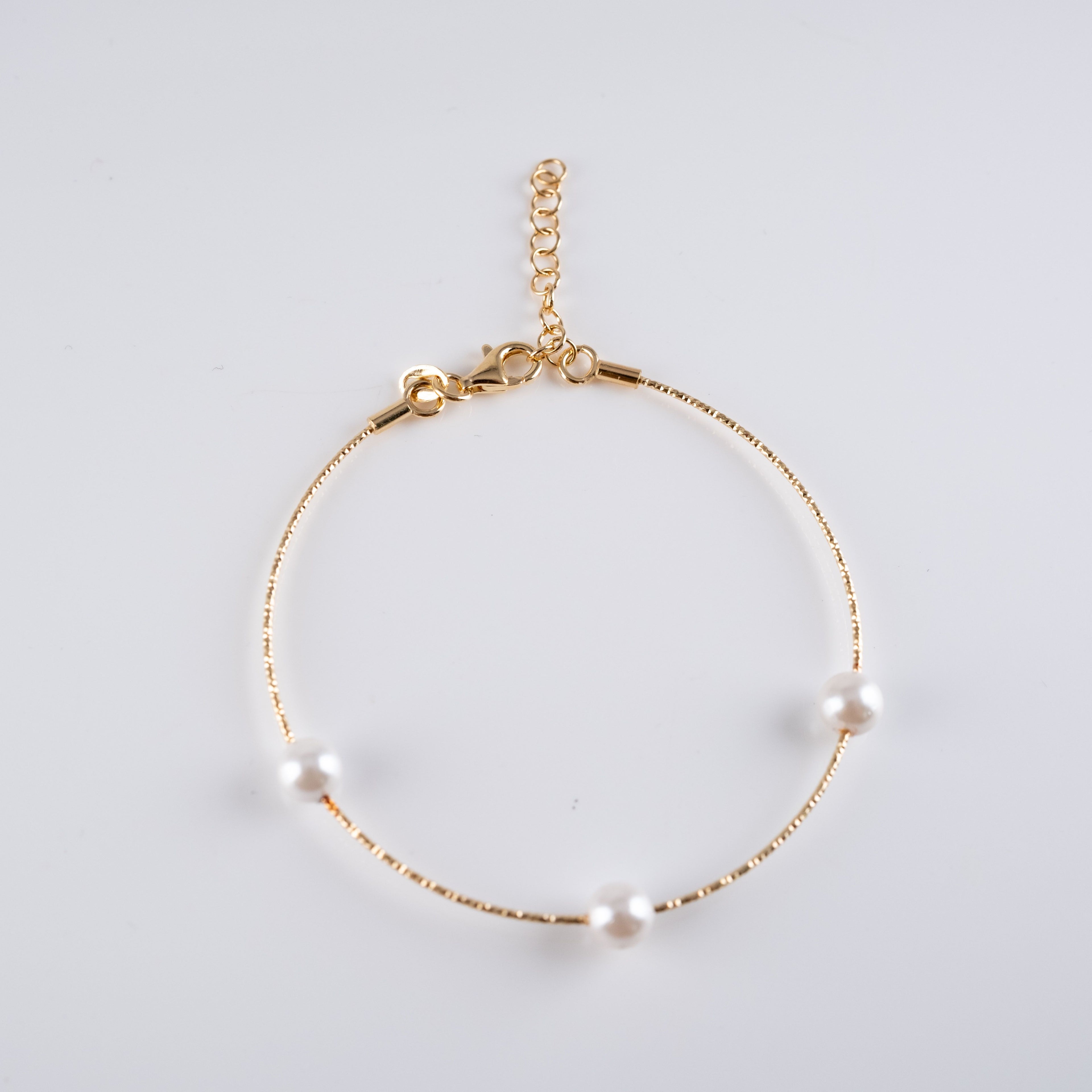 Bracciale Tris Di Perle Semi-Rigido Circolare