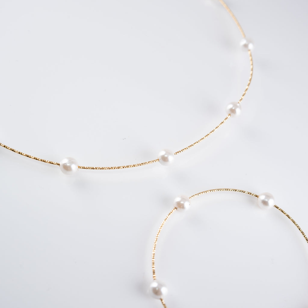 Bracciale Tris Di Perle Semi-Rigido Circolare