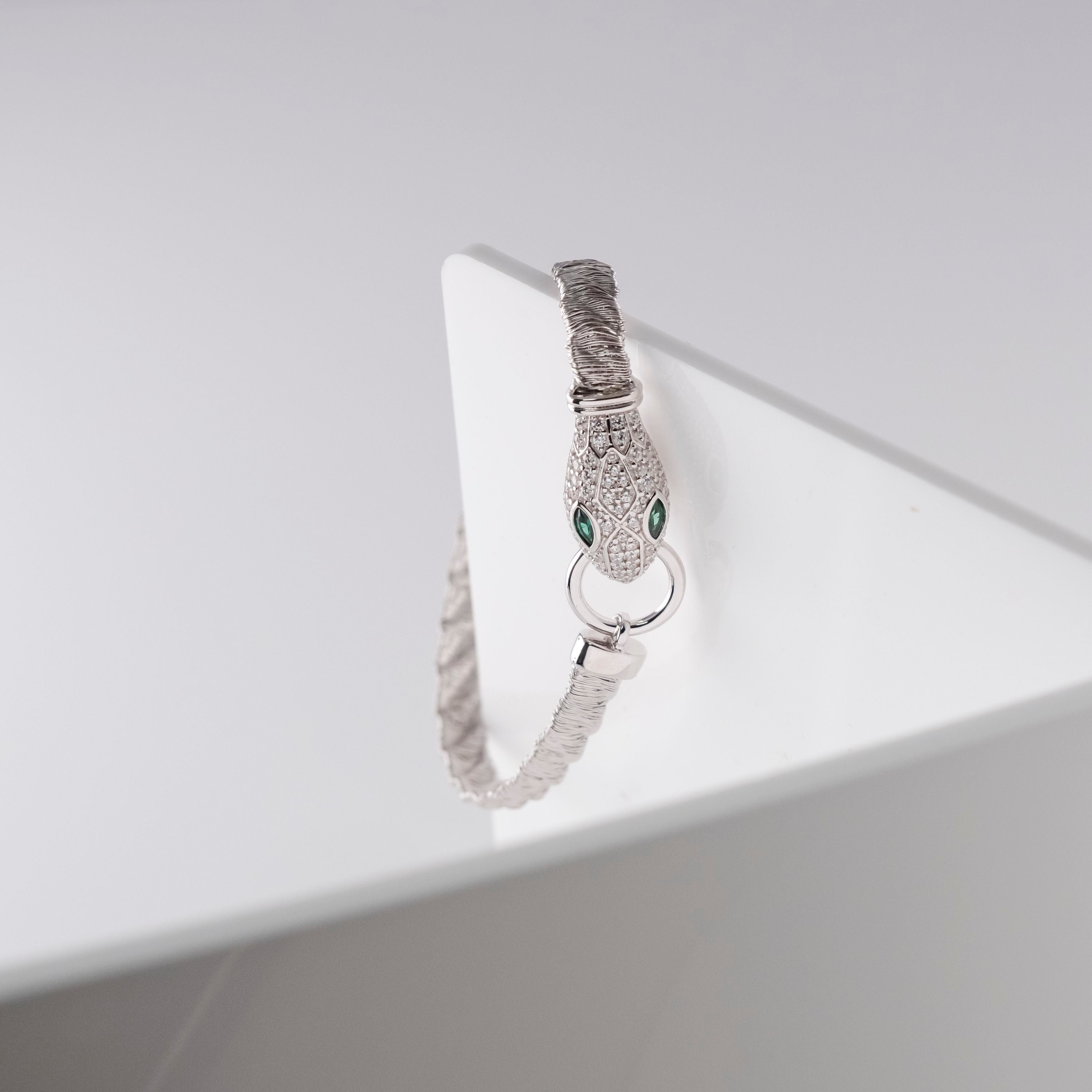 Bracciale Striato Testa Serpente