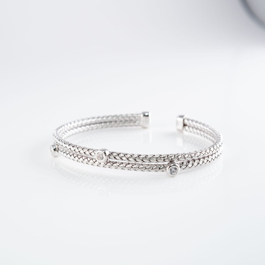 Bracciale Treccia Tre Pietre