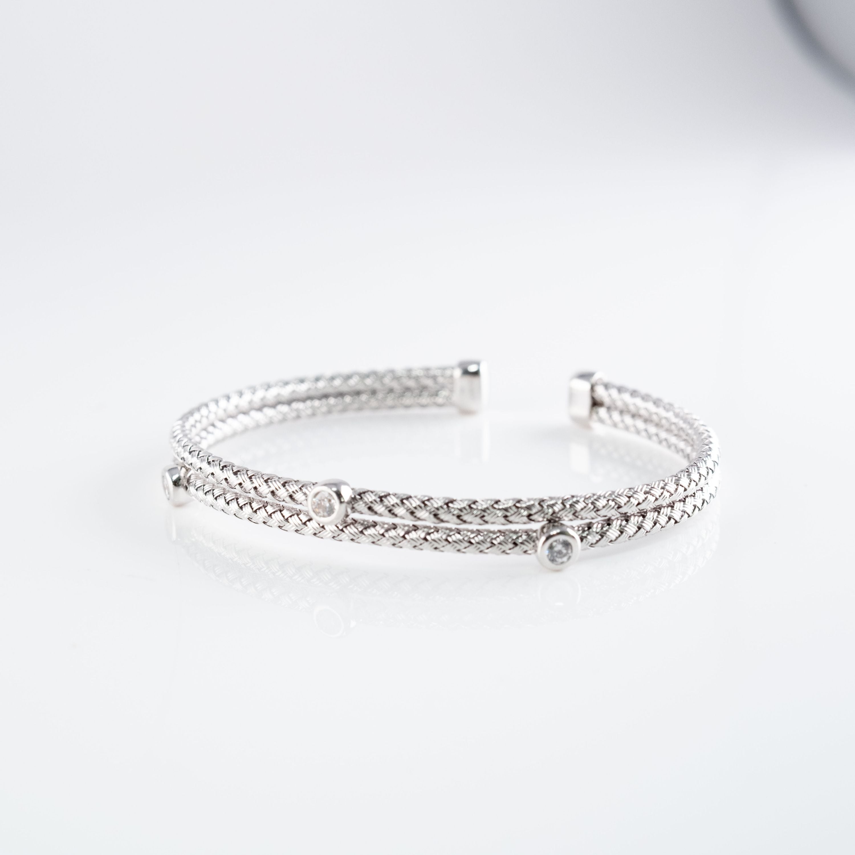 Bracciale Treccia Tre Pietre