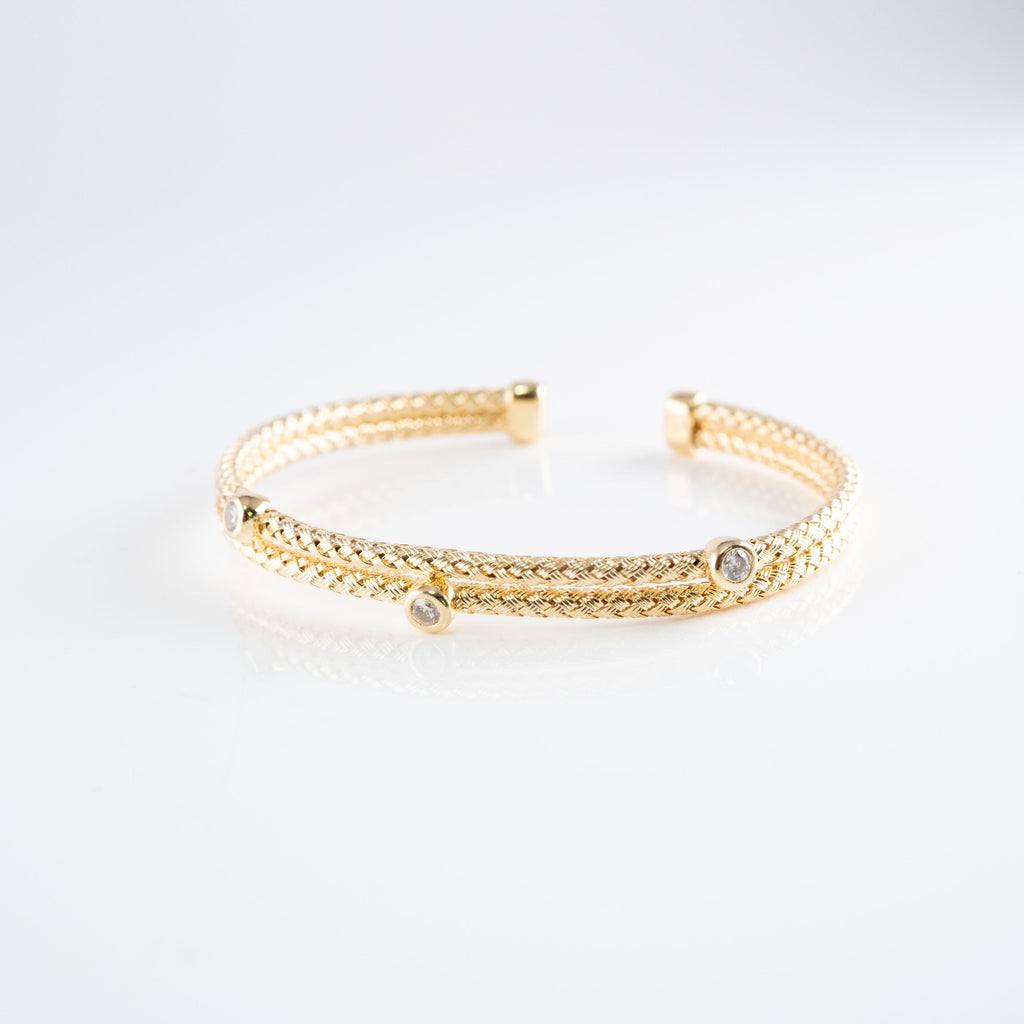 Bracciale Treccia Tre Pietre