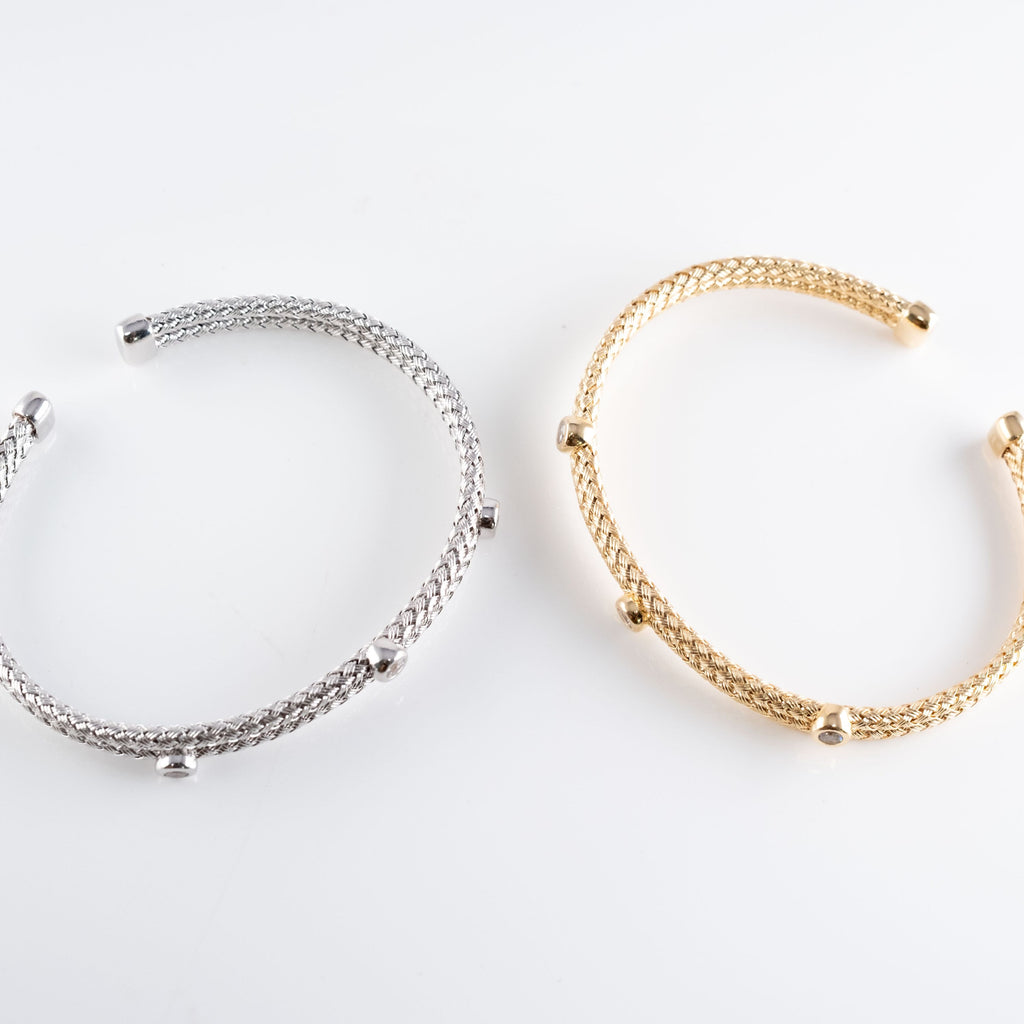 Bracciale Treccia Tre Pietre