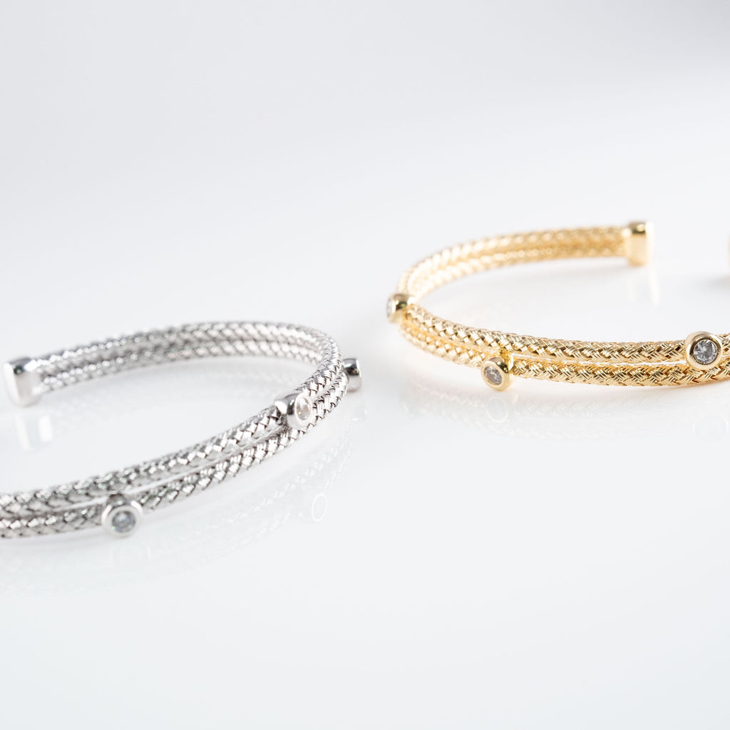 Bracciale Treccia Tre Pietre