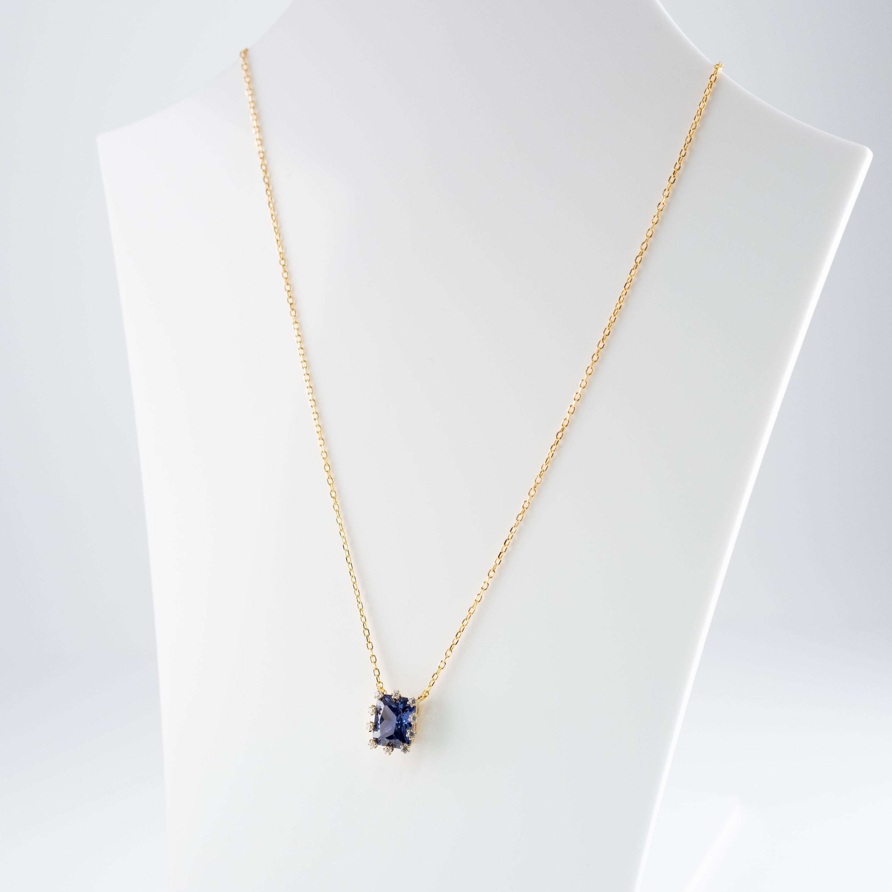 Collana Pendente Carré Blu