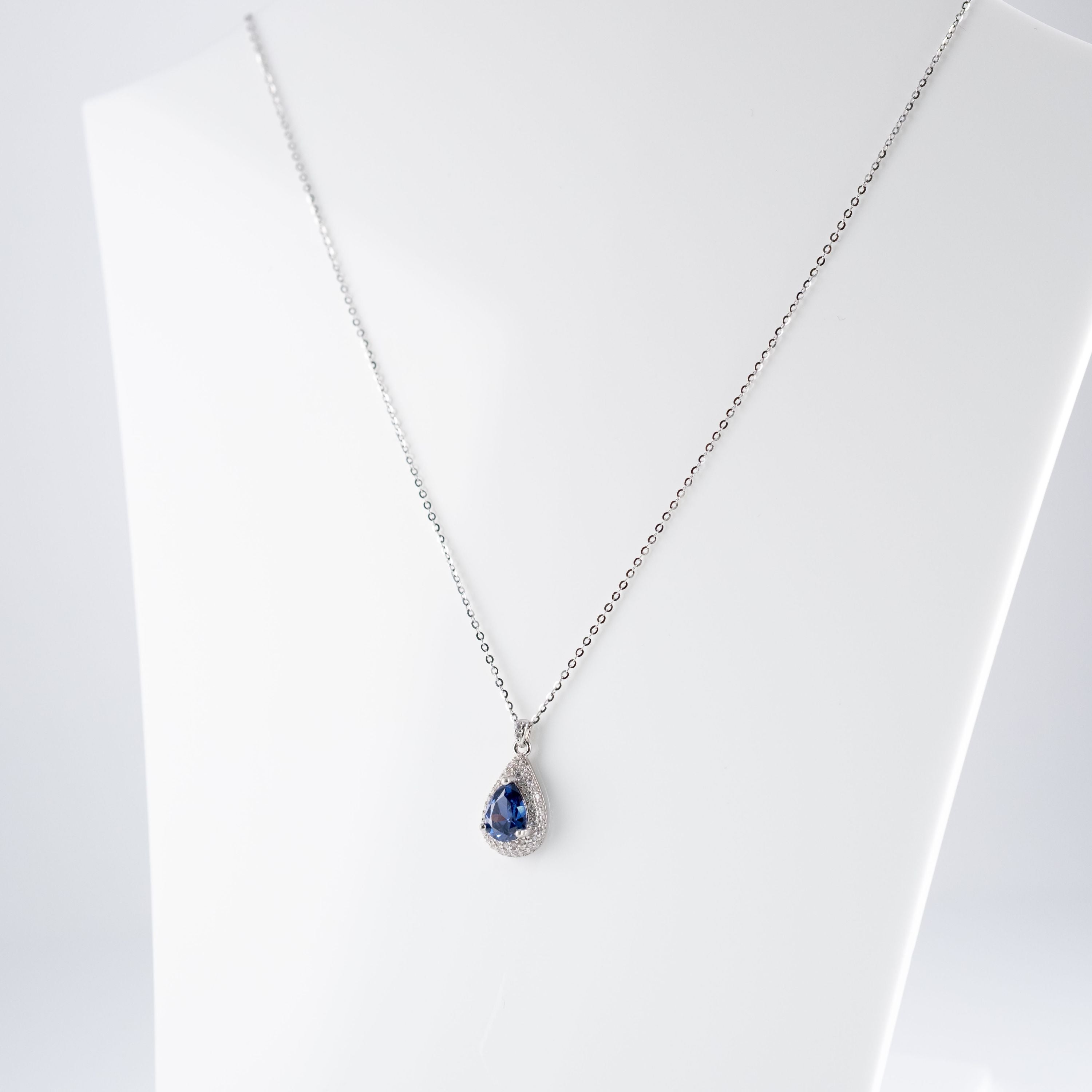 Collana Pendente Goccia Blu