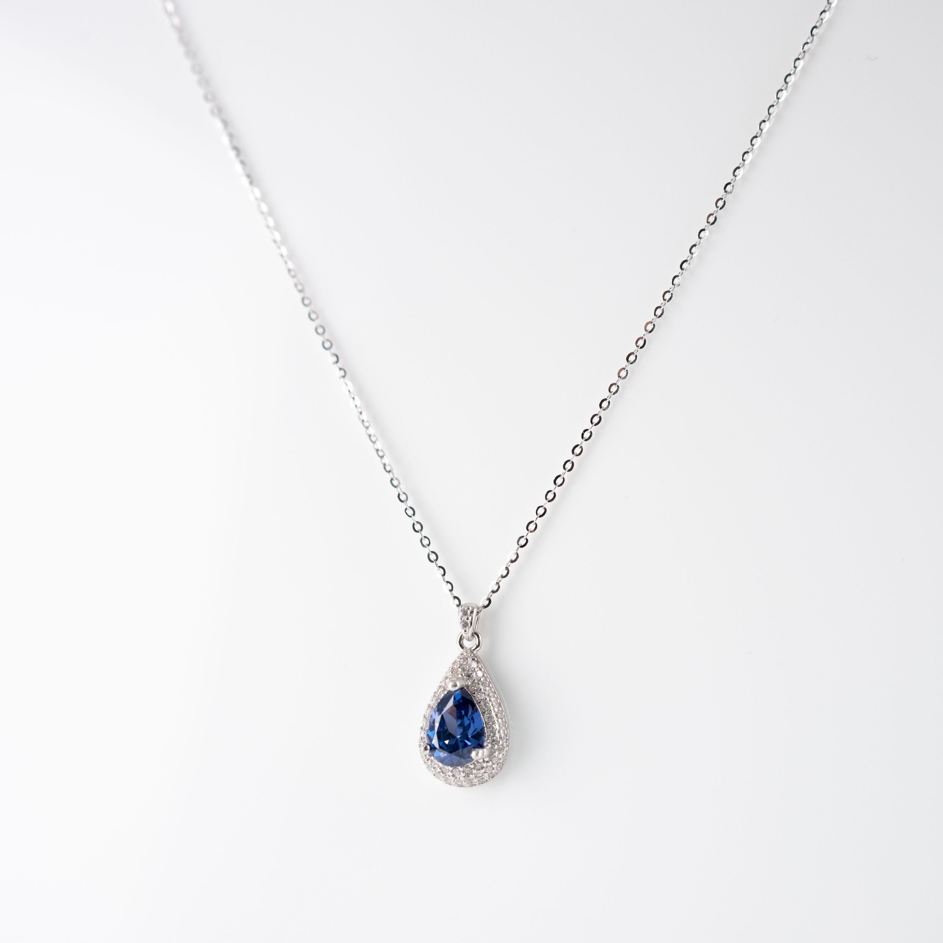 Collana Pendente Goccia Blu