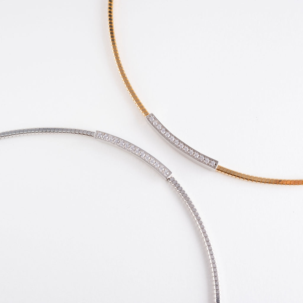 Collana Morbida Circolare Con Pietre Centrali