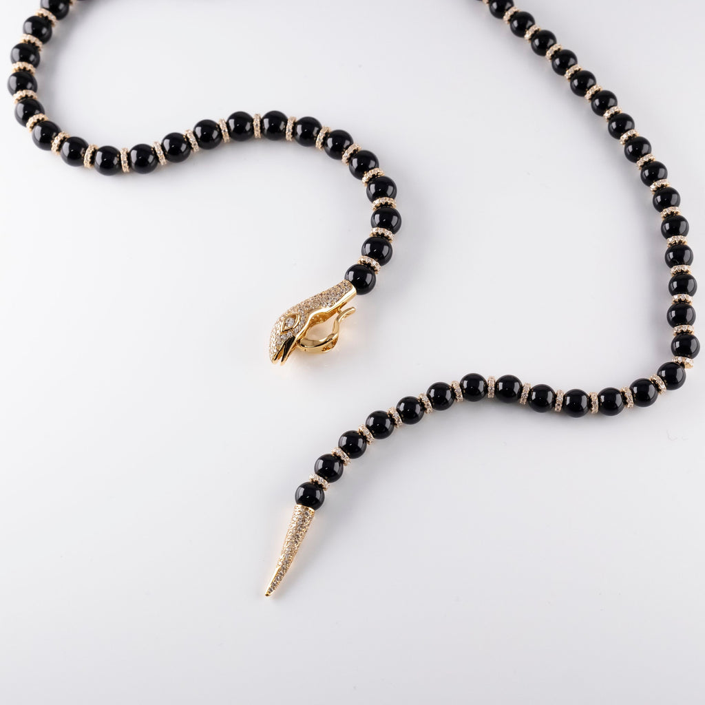 Collana Perla Nera Serpente