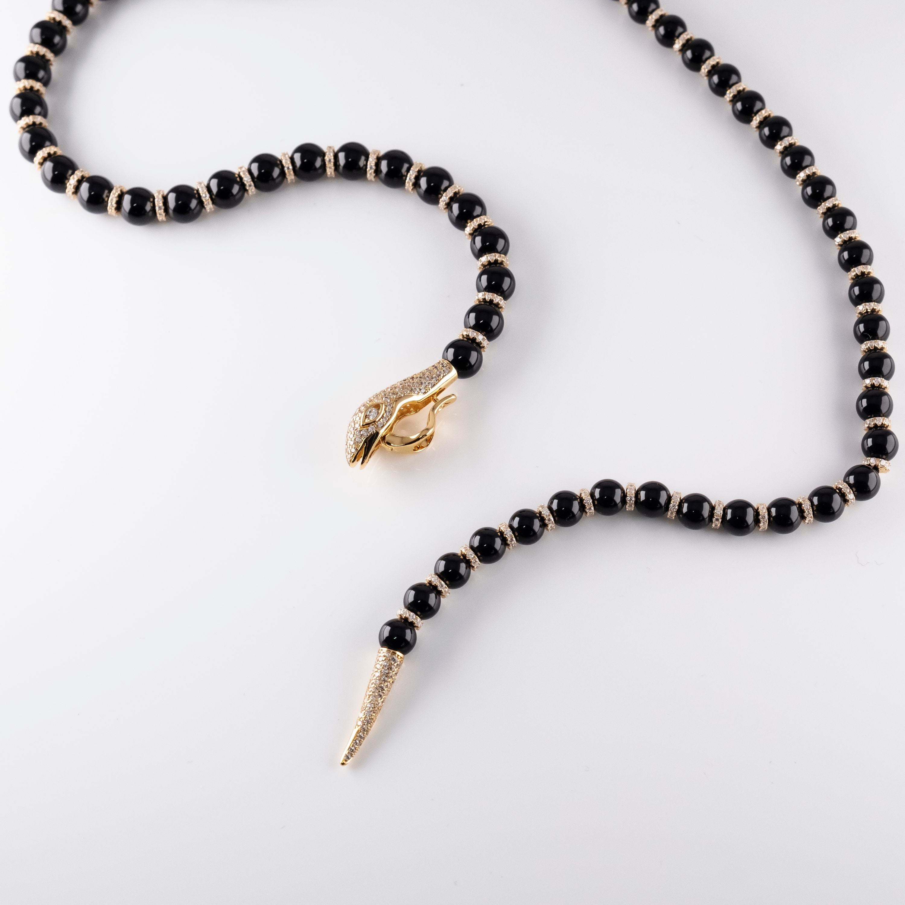 Collana Perla Nera Serpente