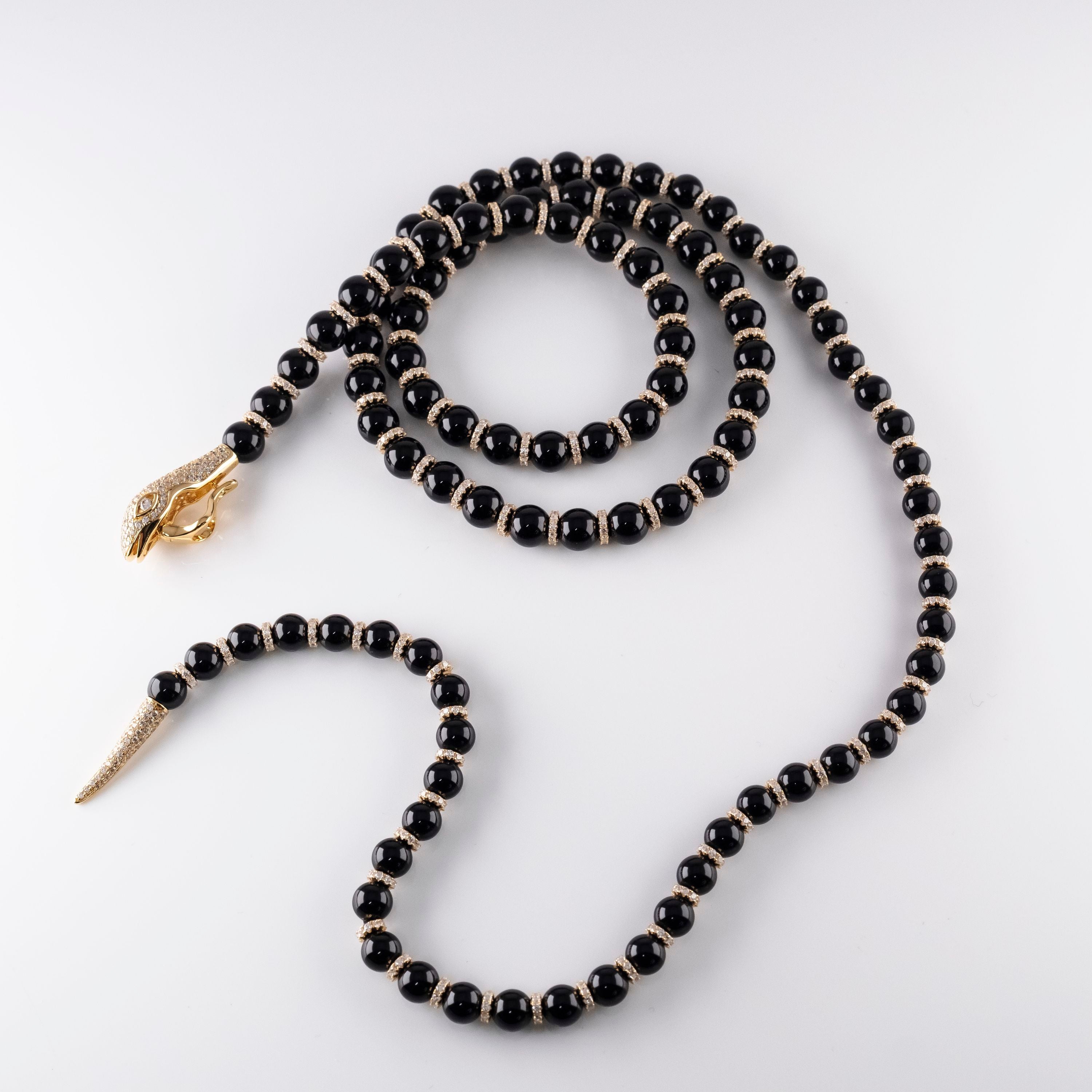 Collana Perla Nera Serpente