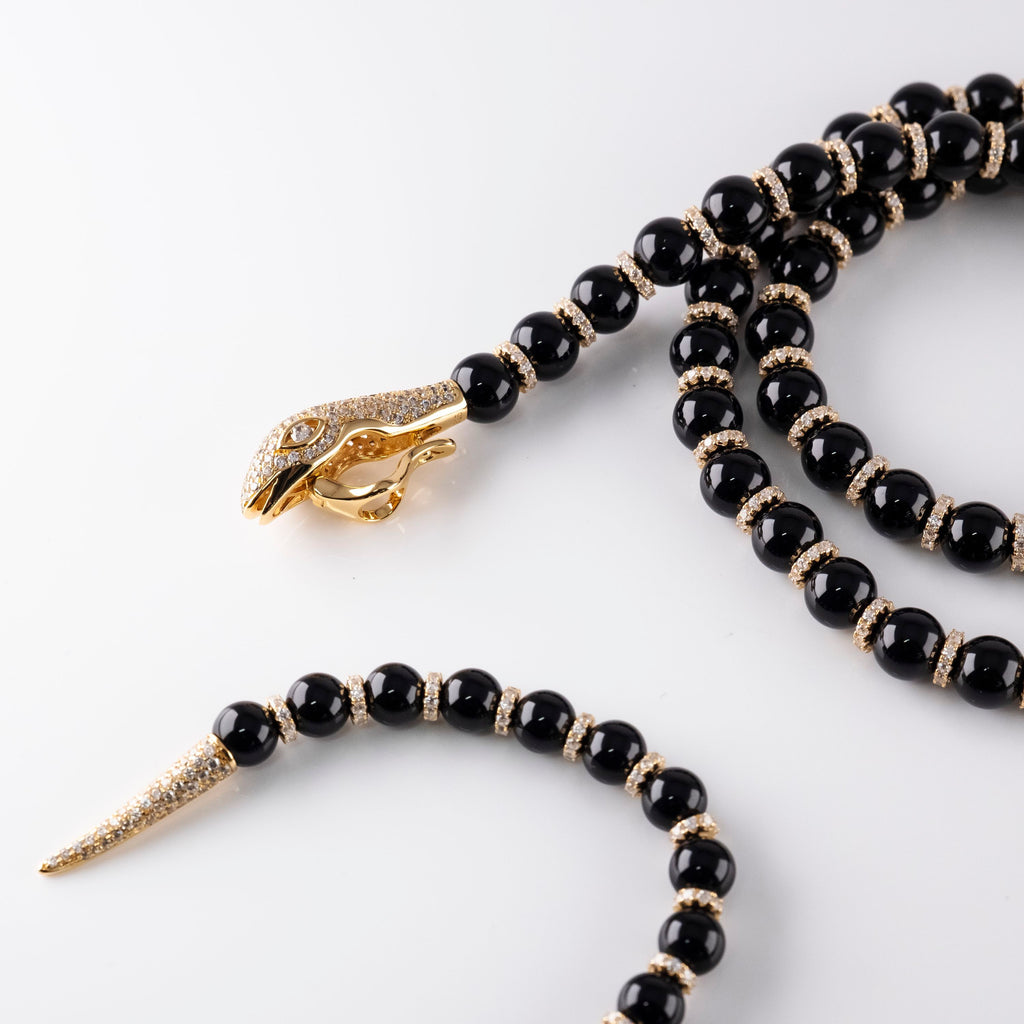 Collana Perla Nera Serpente