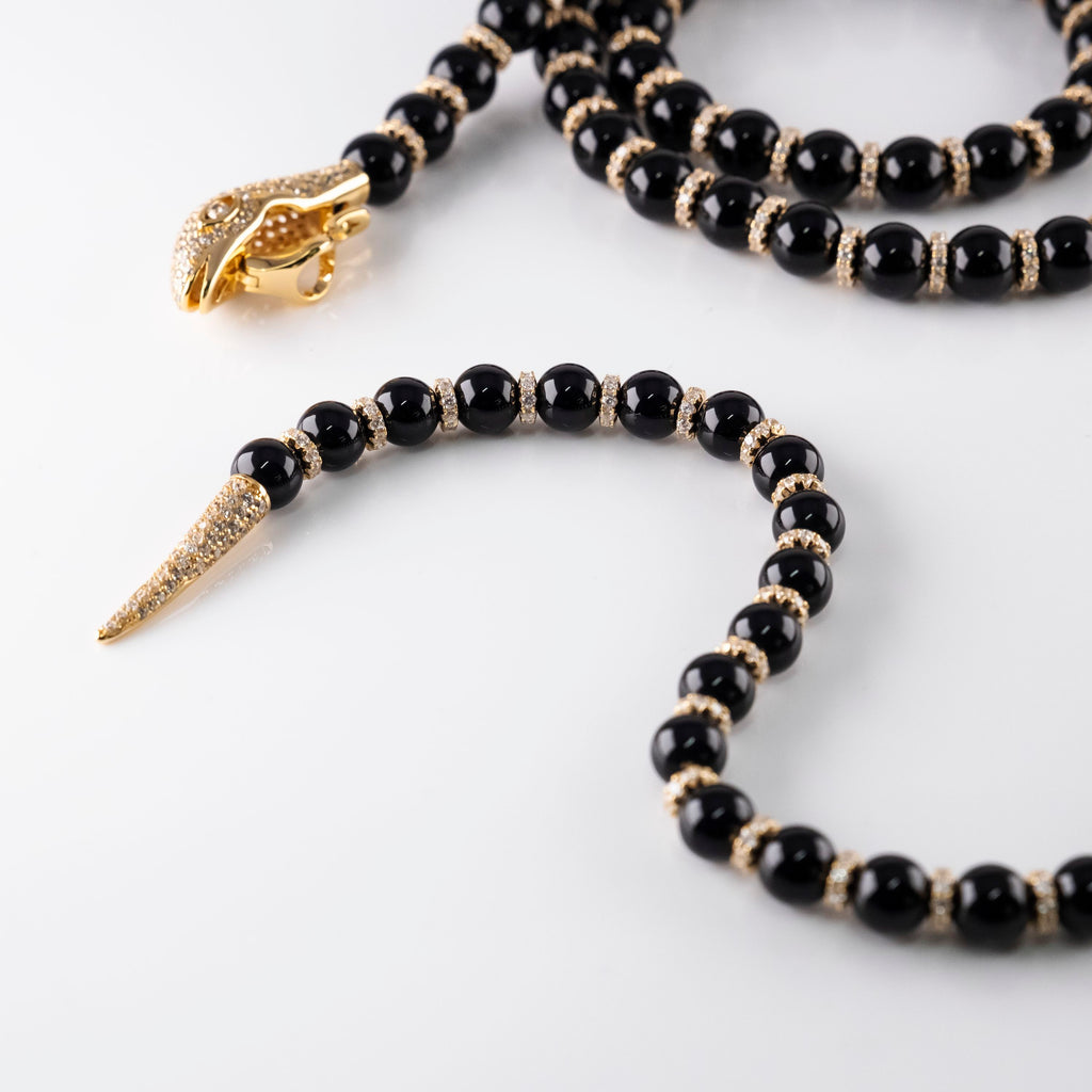 Collana Perla Nera Serpente