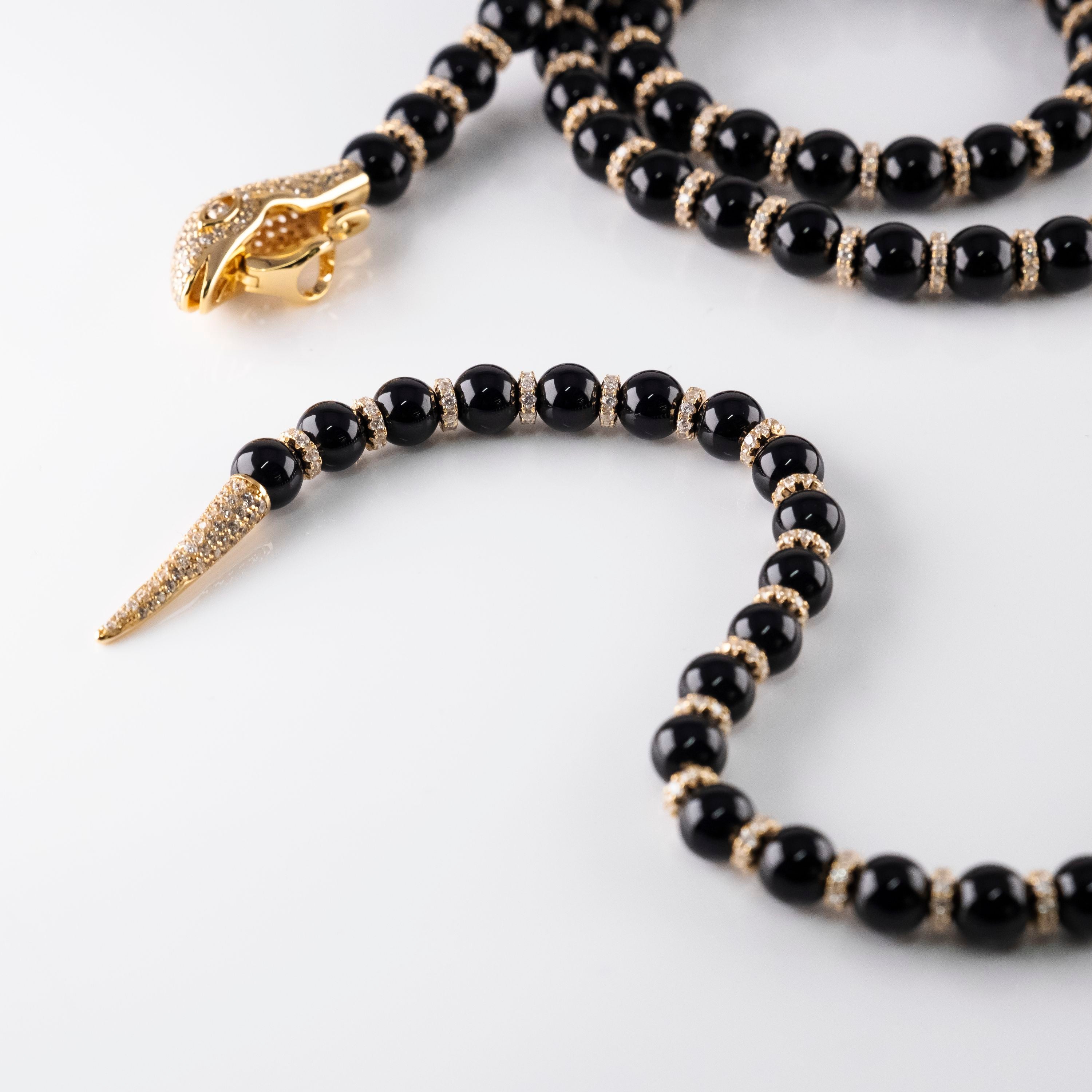 Collana Perla Nera Serpente