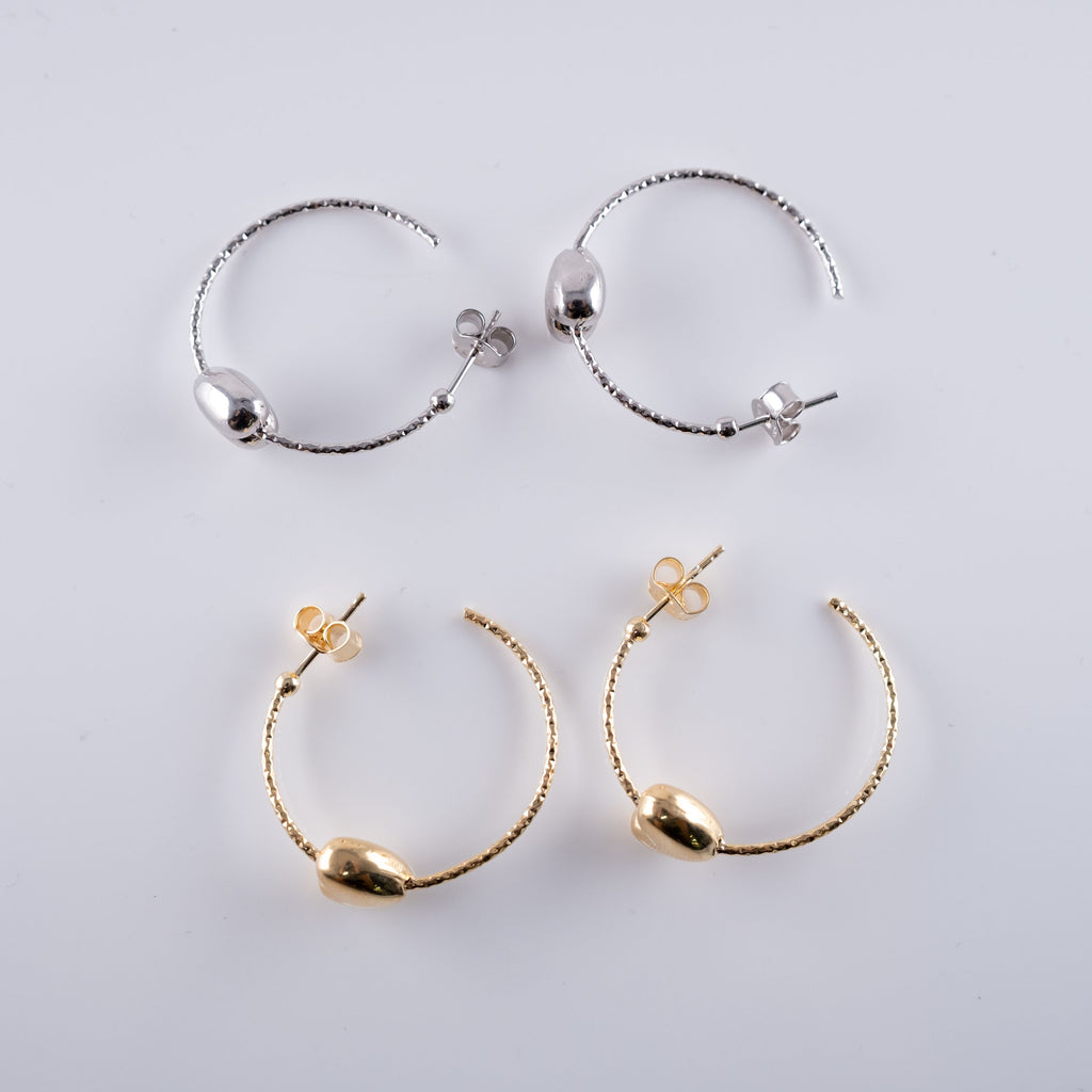 Orecchini Circolari Piccoli Cuori Bombati