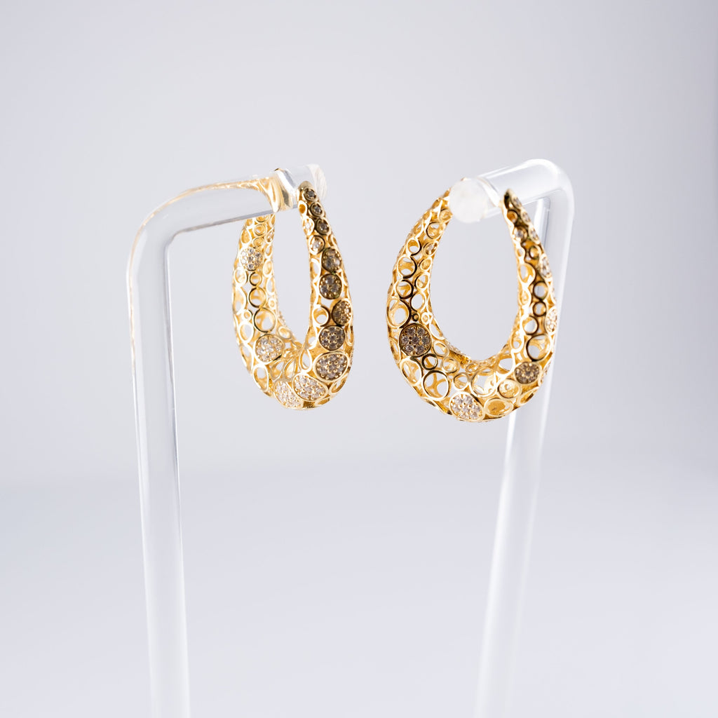 Orecchini Luna Ovale Con Fori