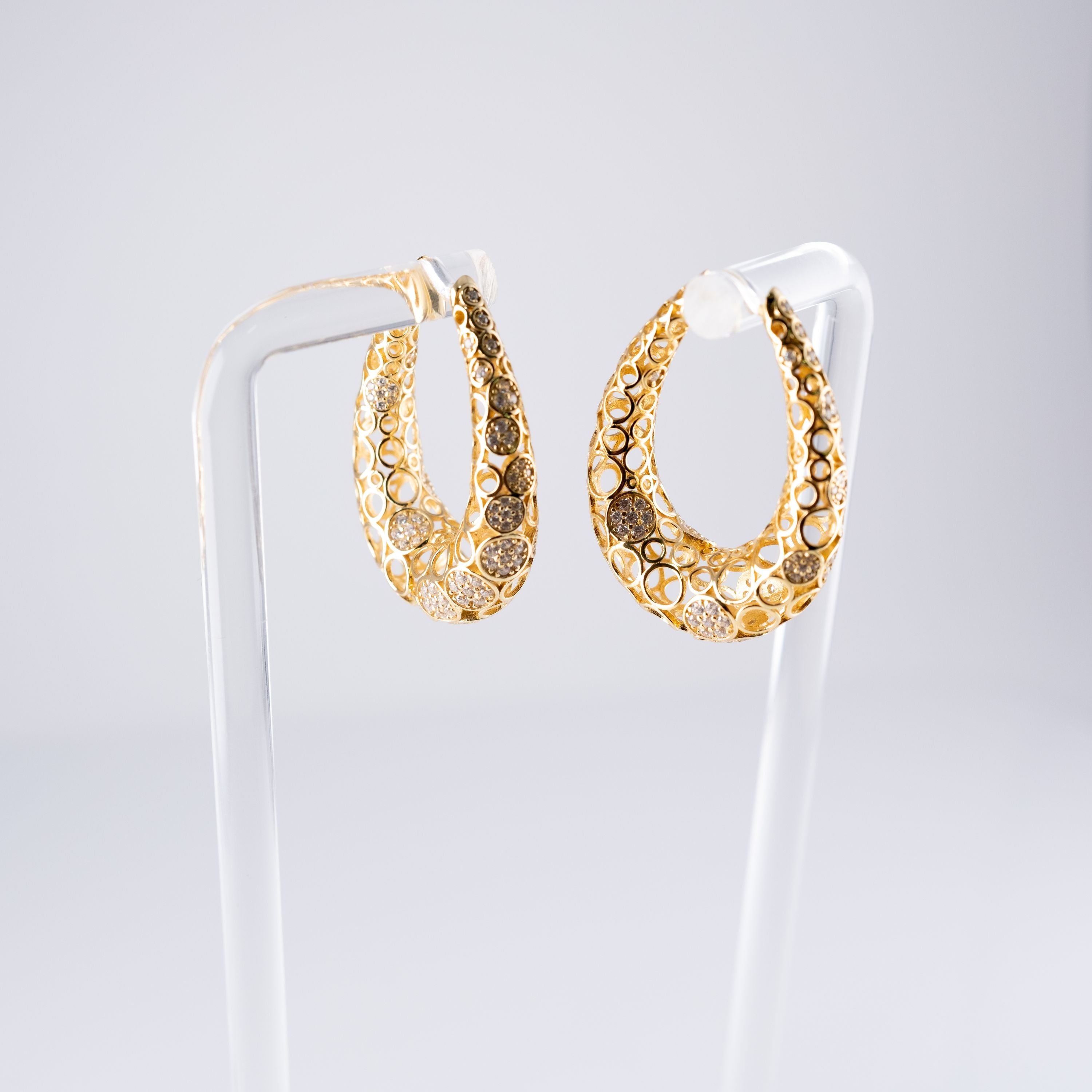 Orecchini Luna Ovale Con Fori