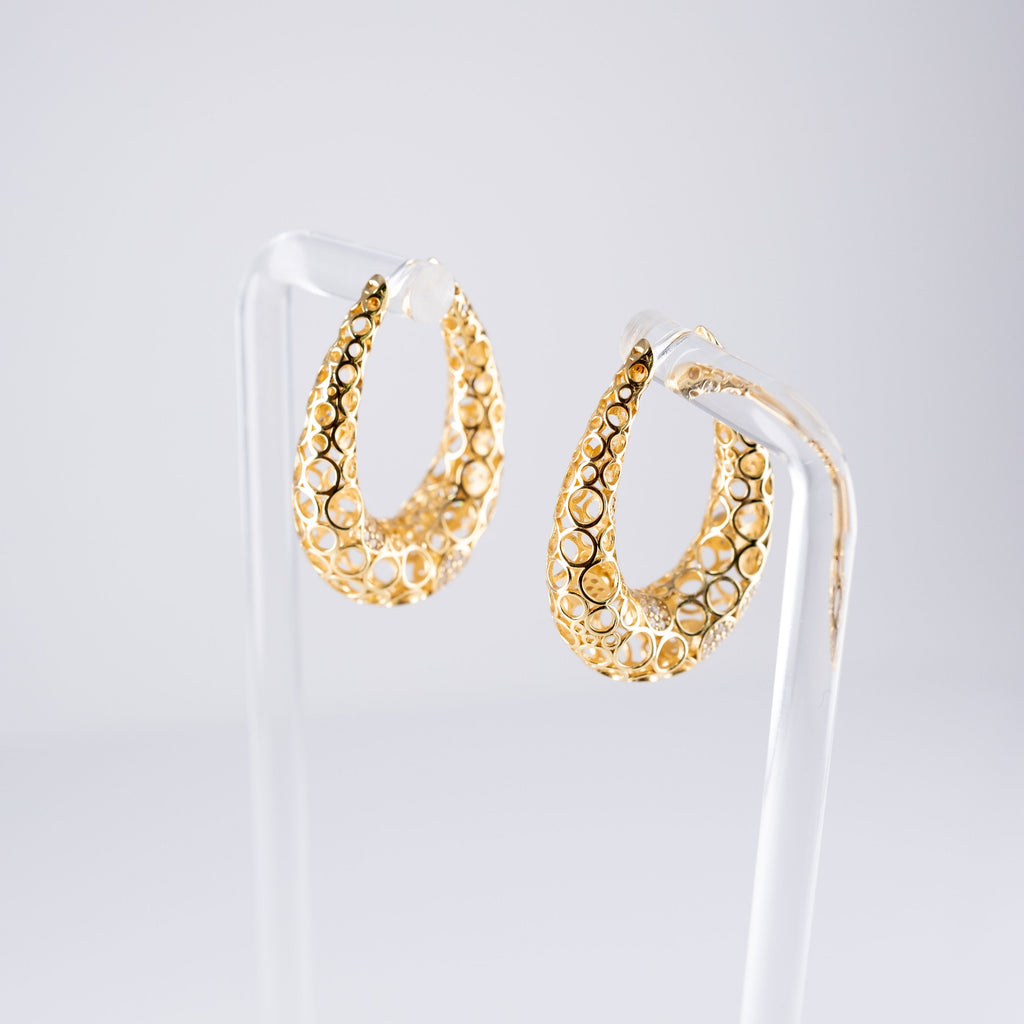 Orecchini Luna Ovale Con Fori