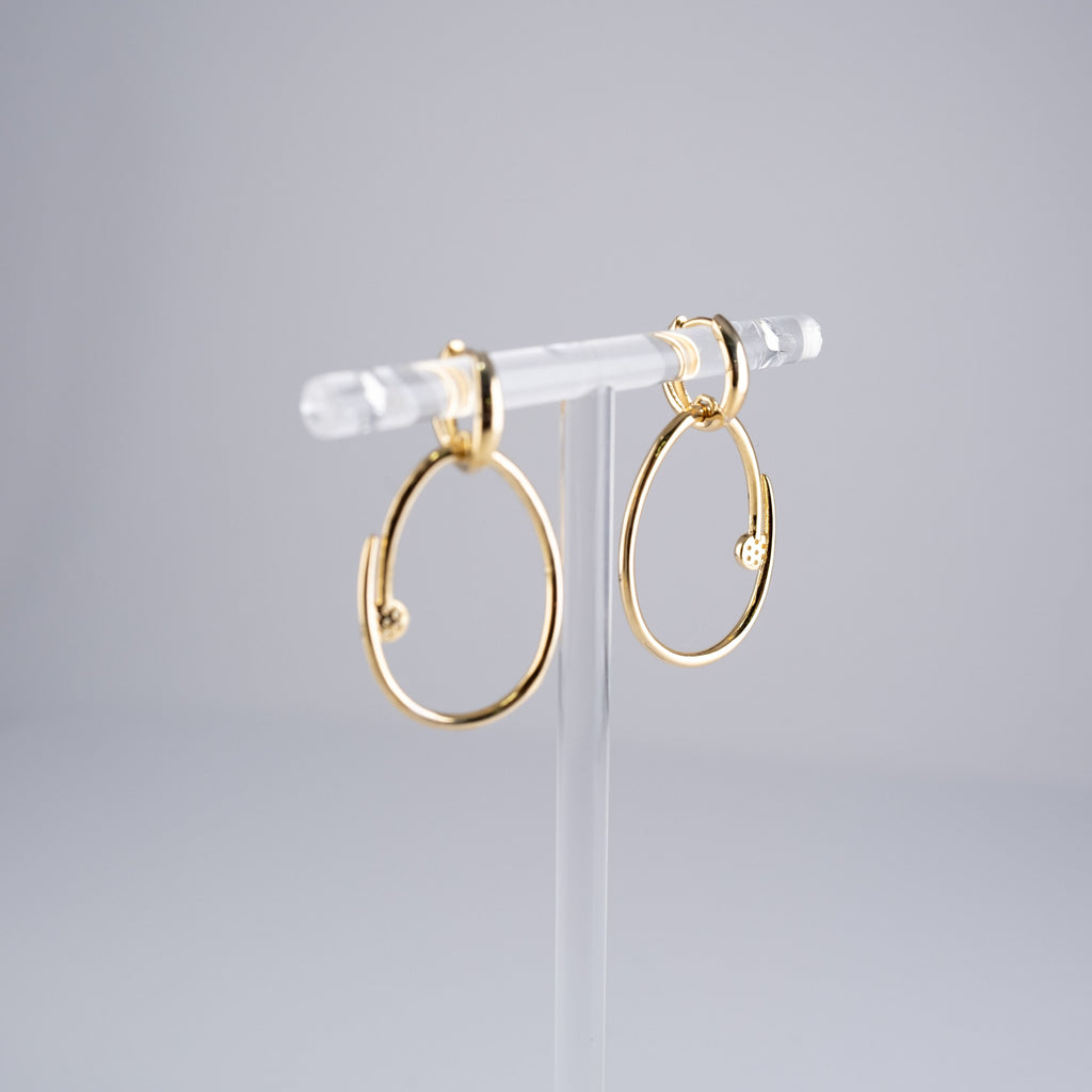 Orecchini Ovali Aperti Con Pietra