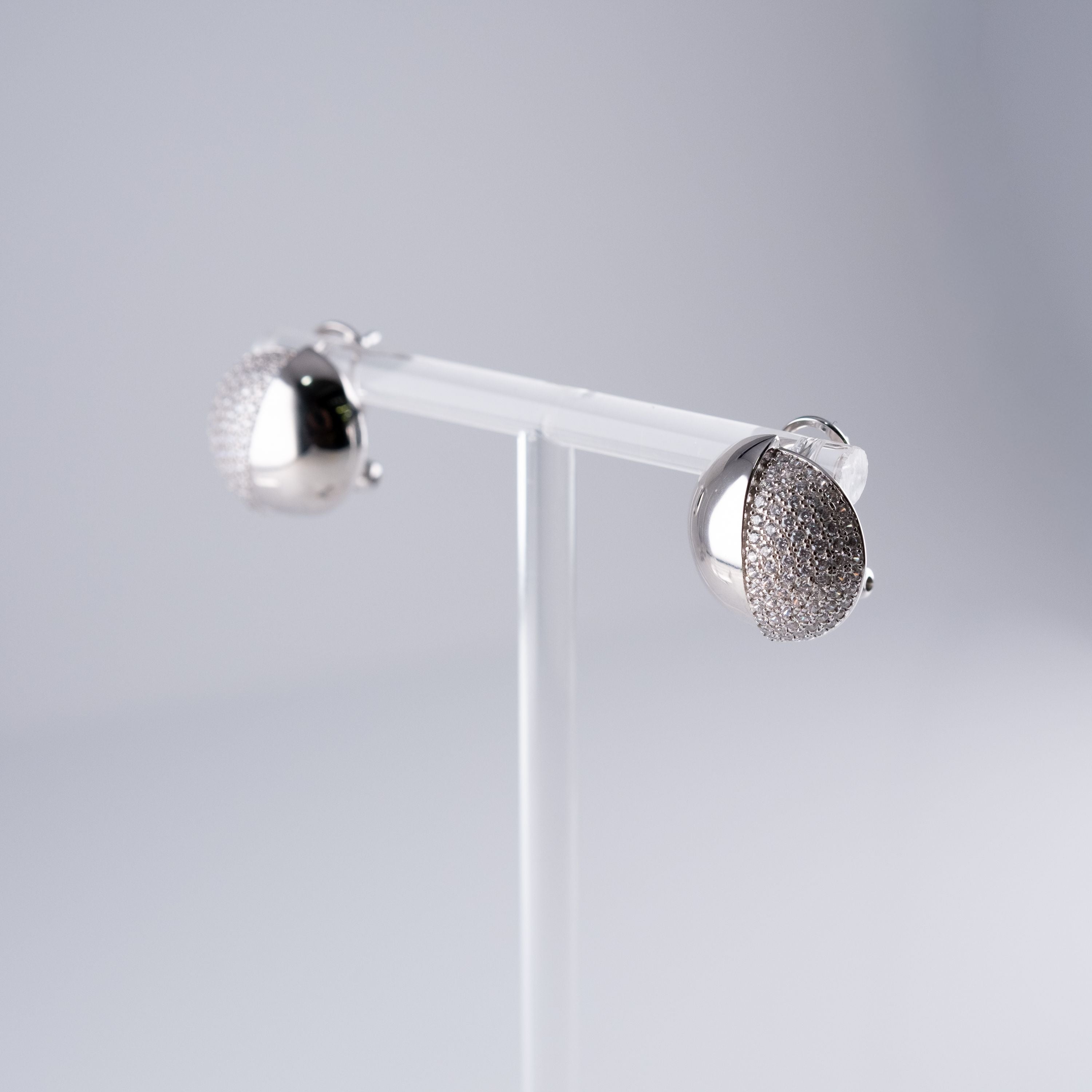 Orecchini Palline Pietre A Metà