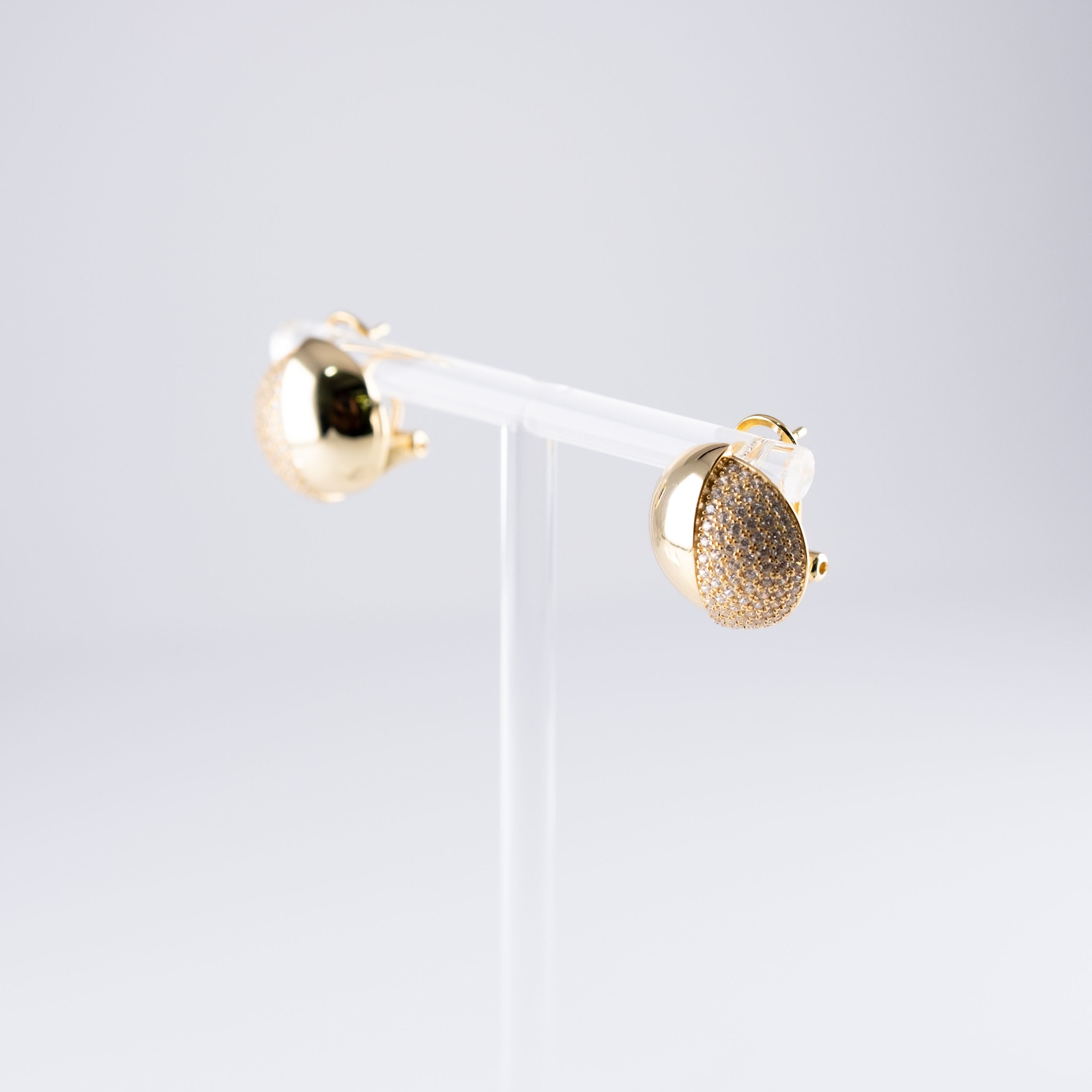 Orecchini Palline Pietre A Metà